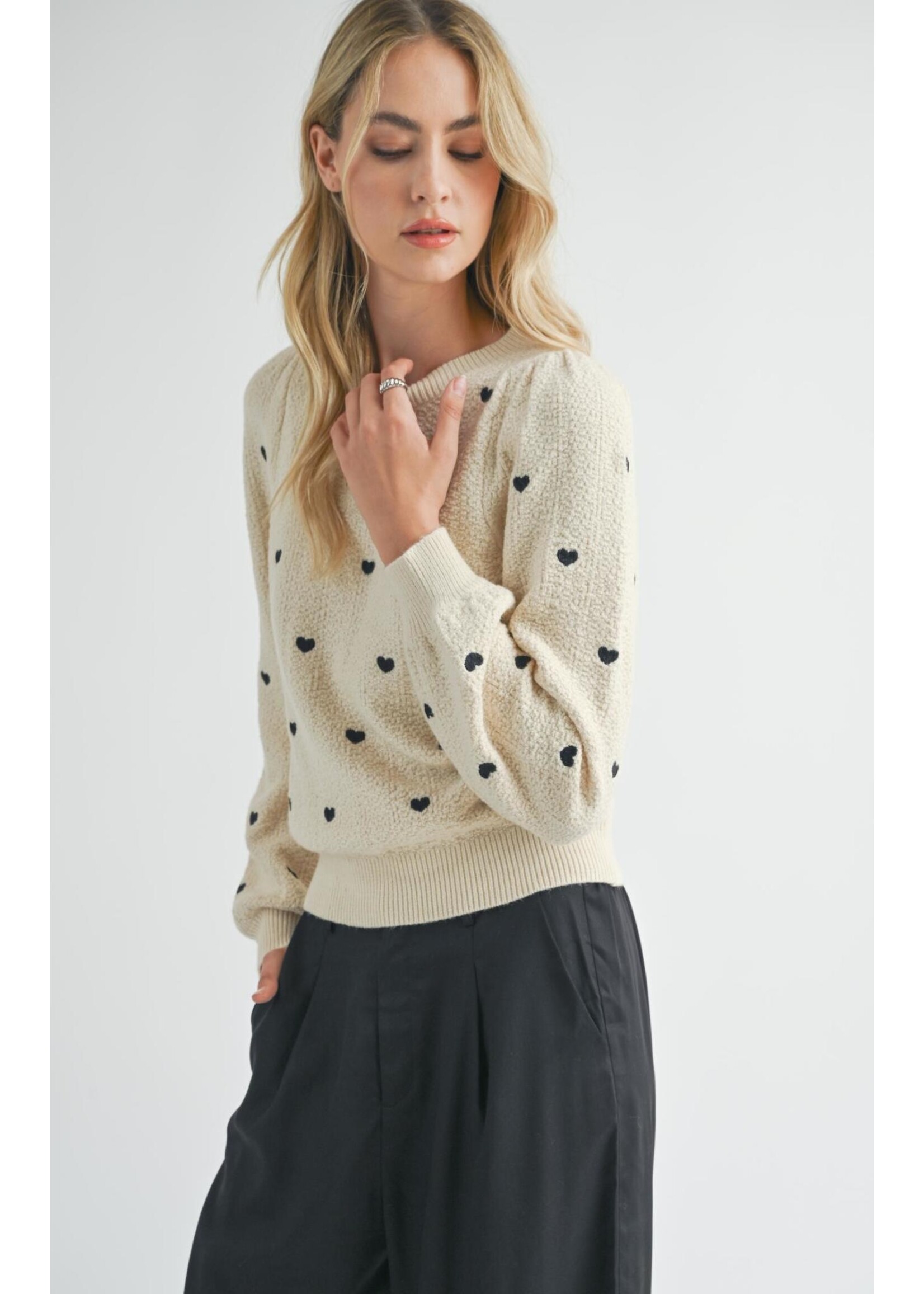 Sadie Sage SS Heart Eyes Sweater