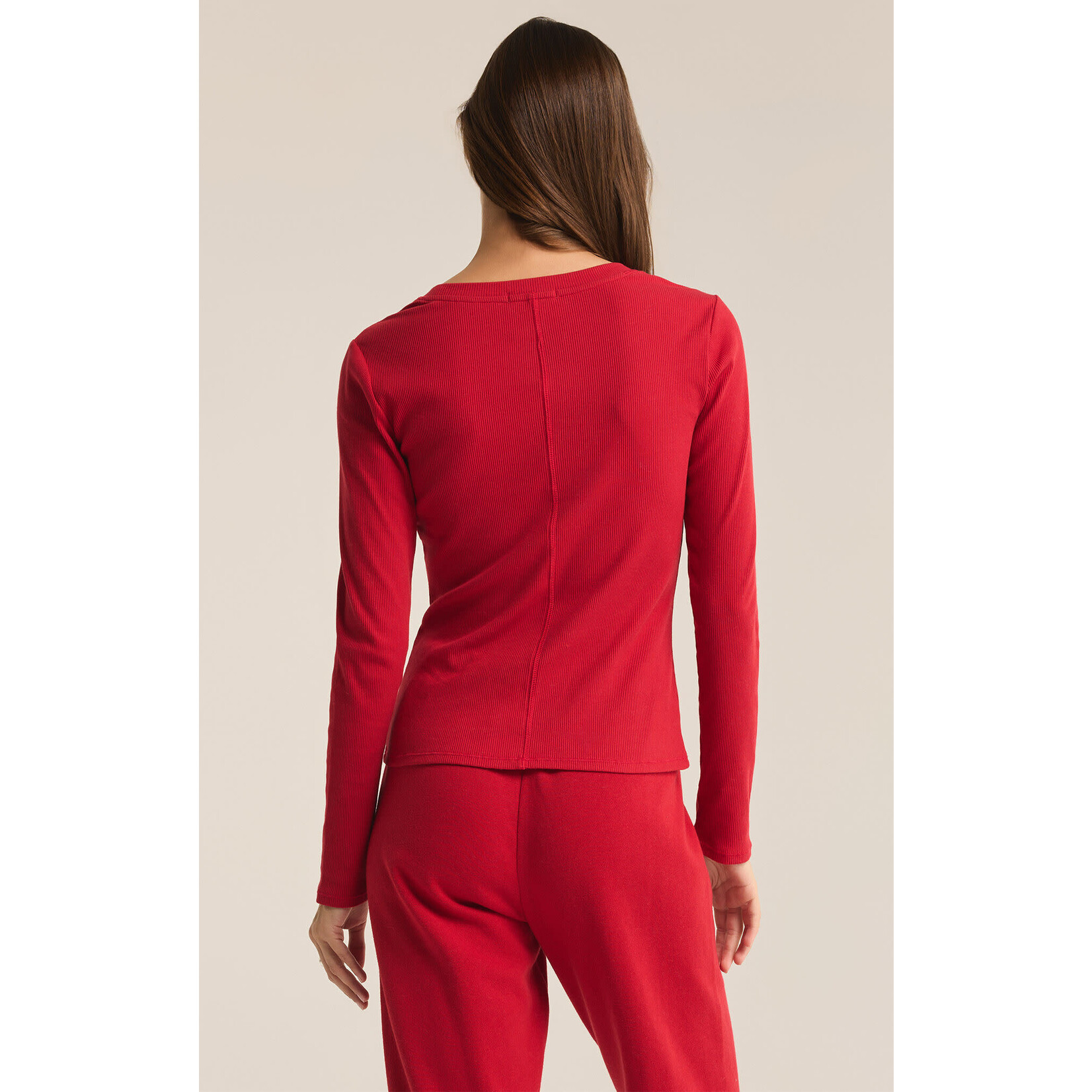 Z Supply ZS Red Sirena LS Top