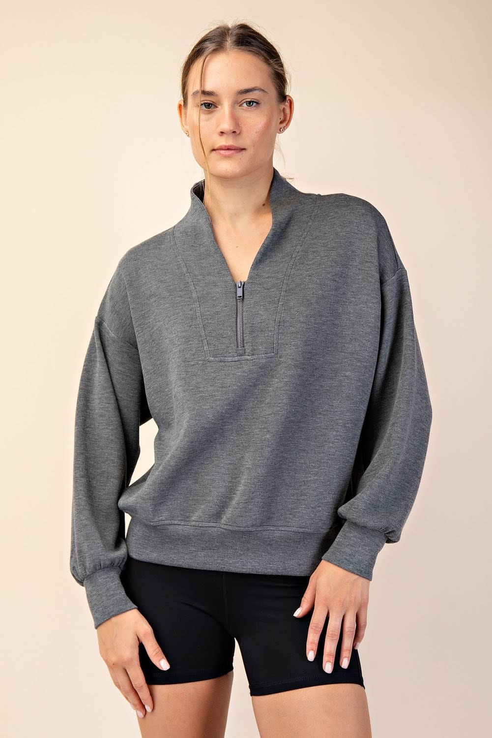 RM Scuba Half Zip Sweatshirt - Wink Boutiques RM Scuba Half Zip Sweatshirt - Wink Boutiques