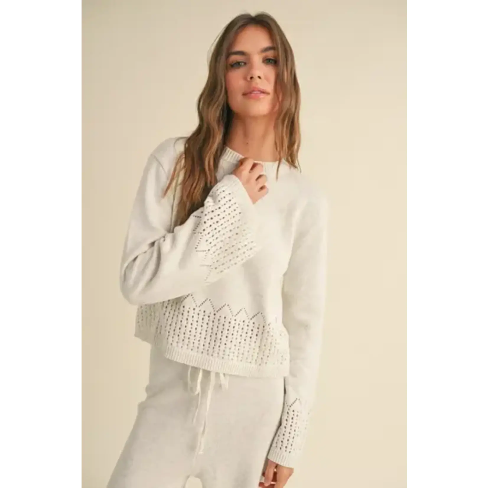 Miou Muse MM Crochet border Sweater