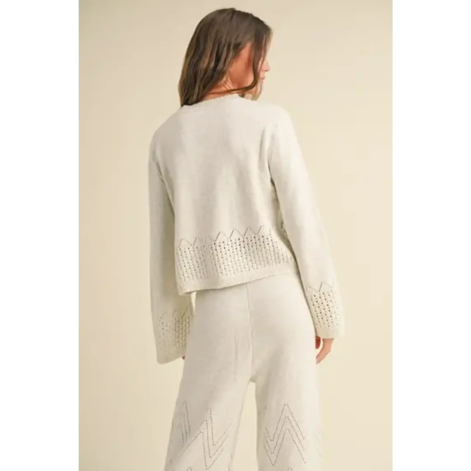 Miou Muse MM Crochet border Sweater