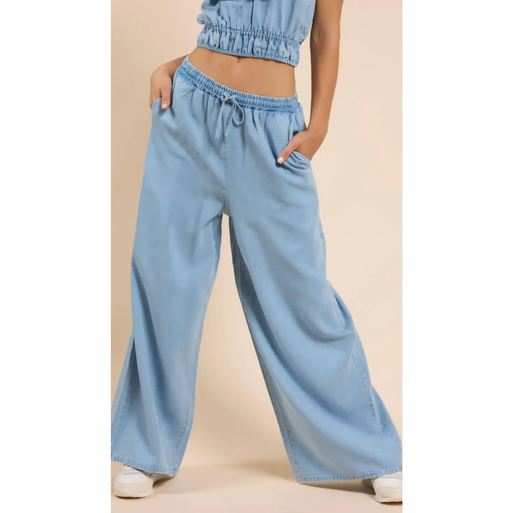 Sadie Sage Its Pouring Elastic Draawstring Pant