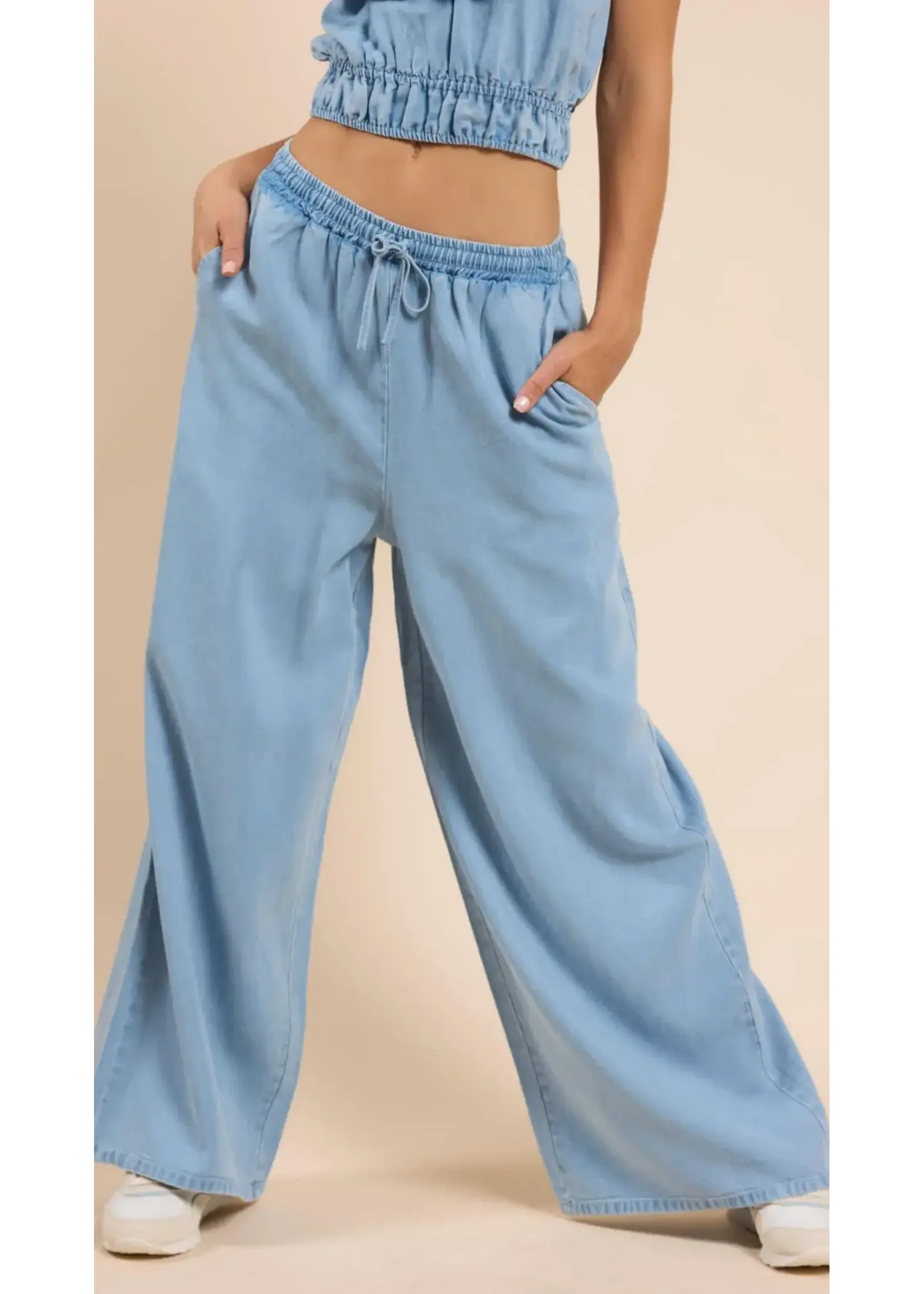 Sadie Sage Its Pouring Elastic Draawstring Pant