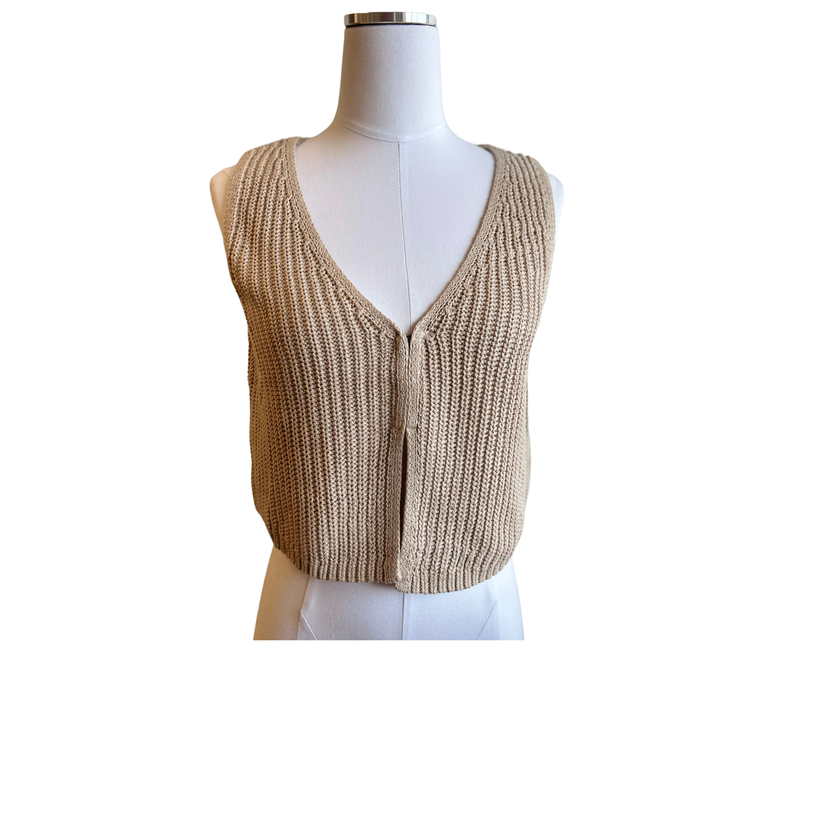 Hem & Thread Taupe Knit Vest