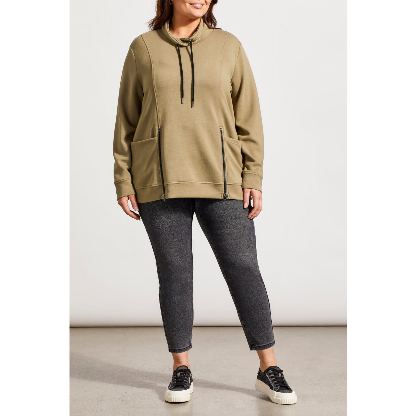 Tribal T Funnel Neck Top w/ Pockets
