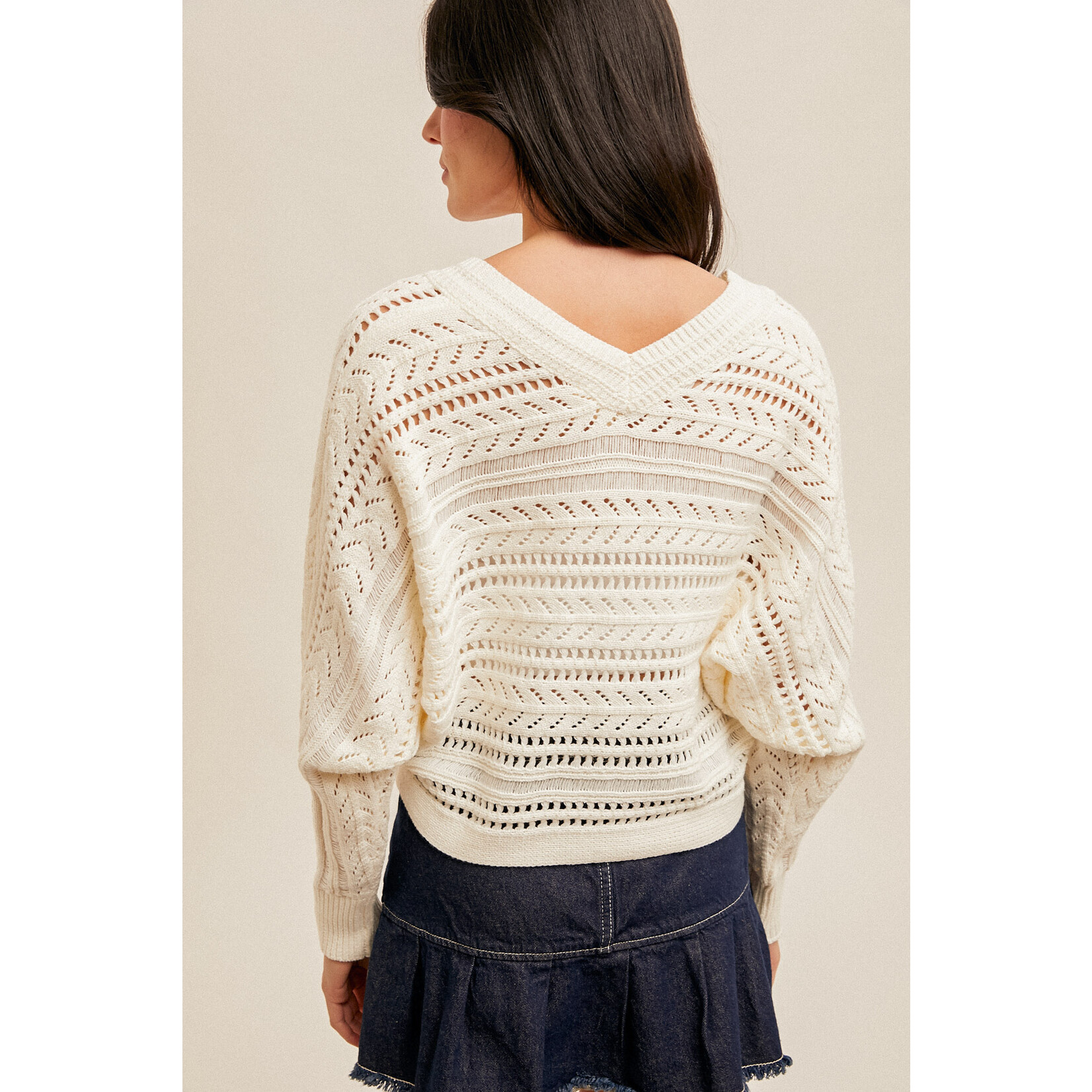 Hem & Thread Open Crochet Sweater