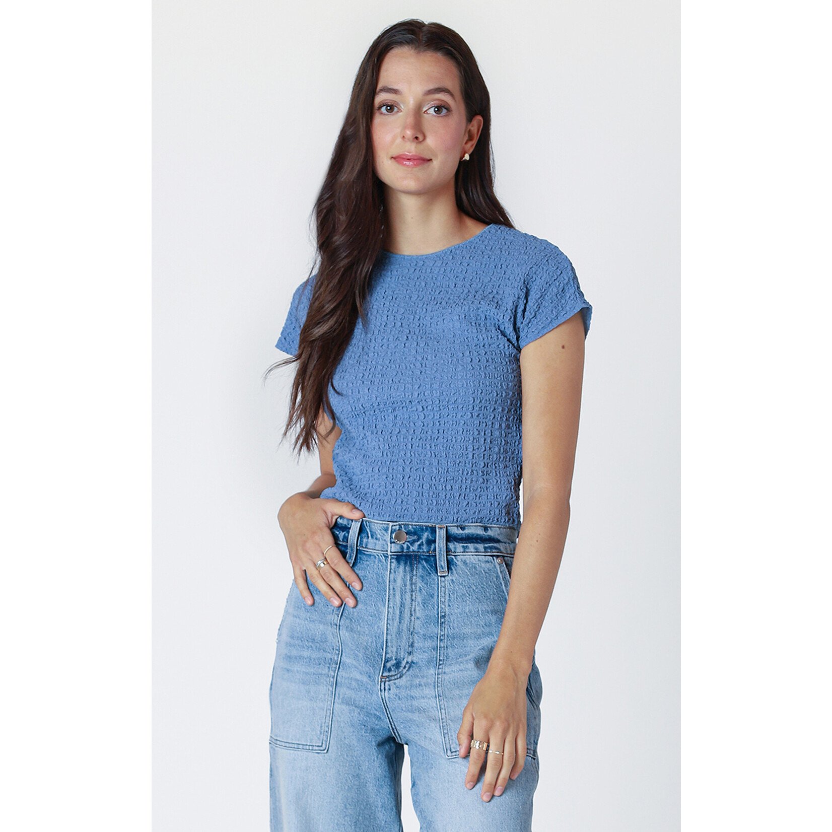 Dex Dex Cool Blue Textured Tee