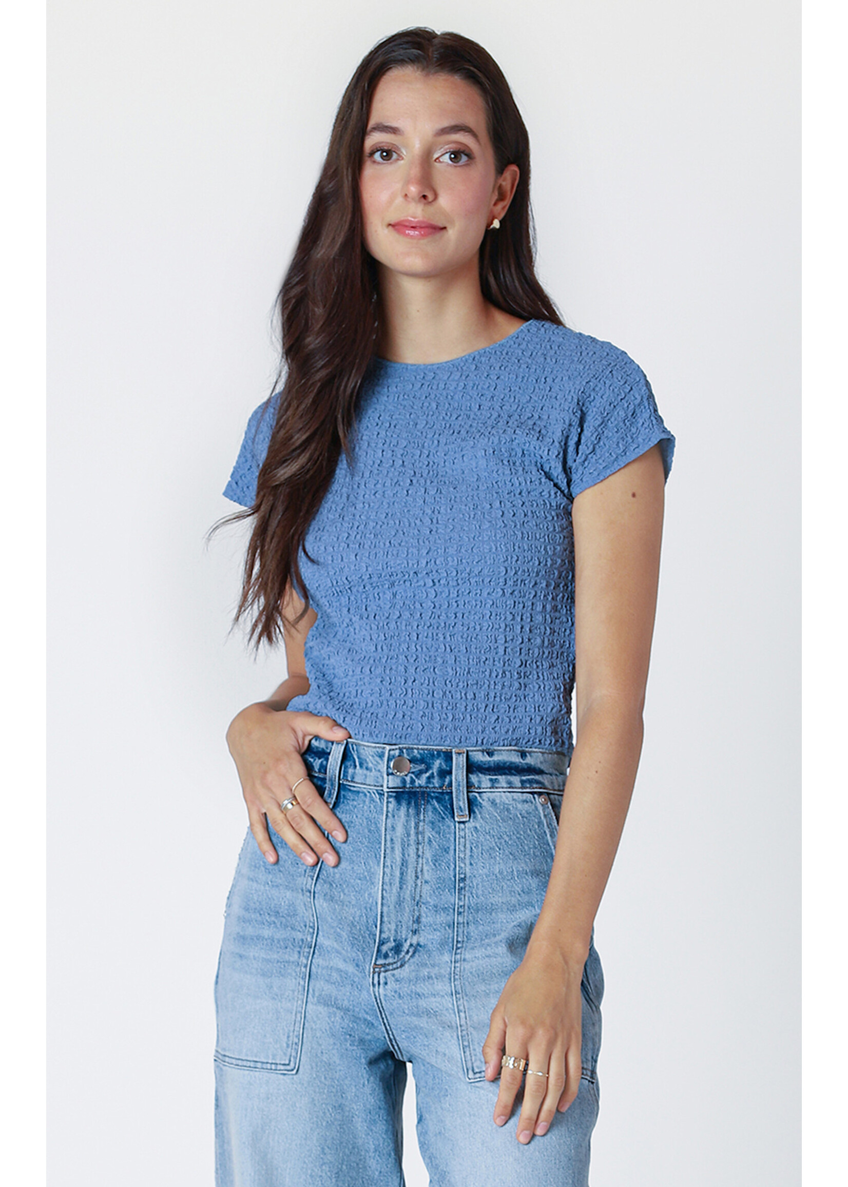 Dex Dex Cool Blue Textured Tee