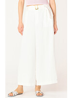Dex Belted White Wide Leg Trouser