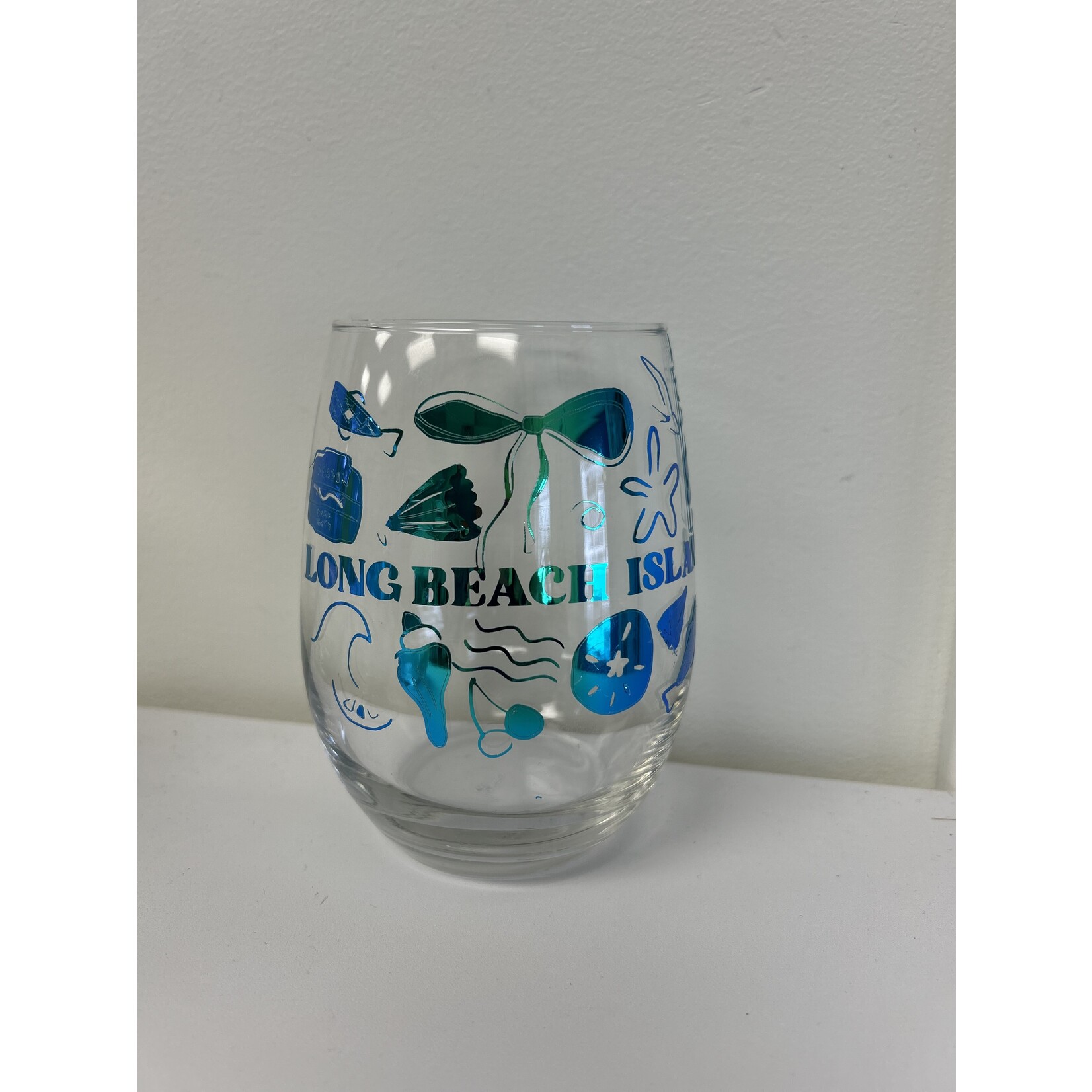 Lindsay Beach LBI Wine Glass