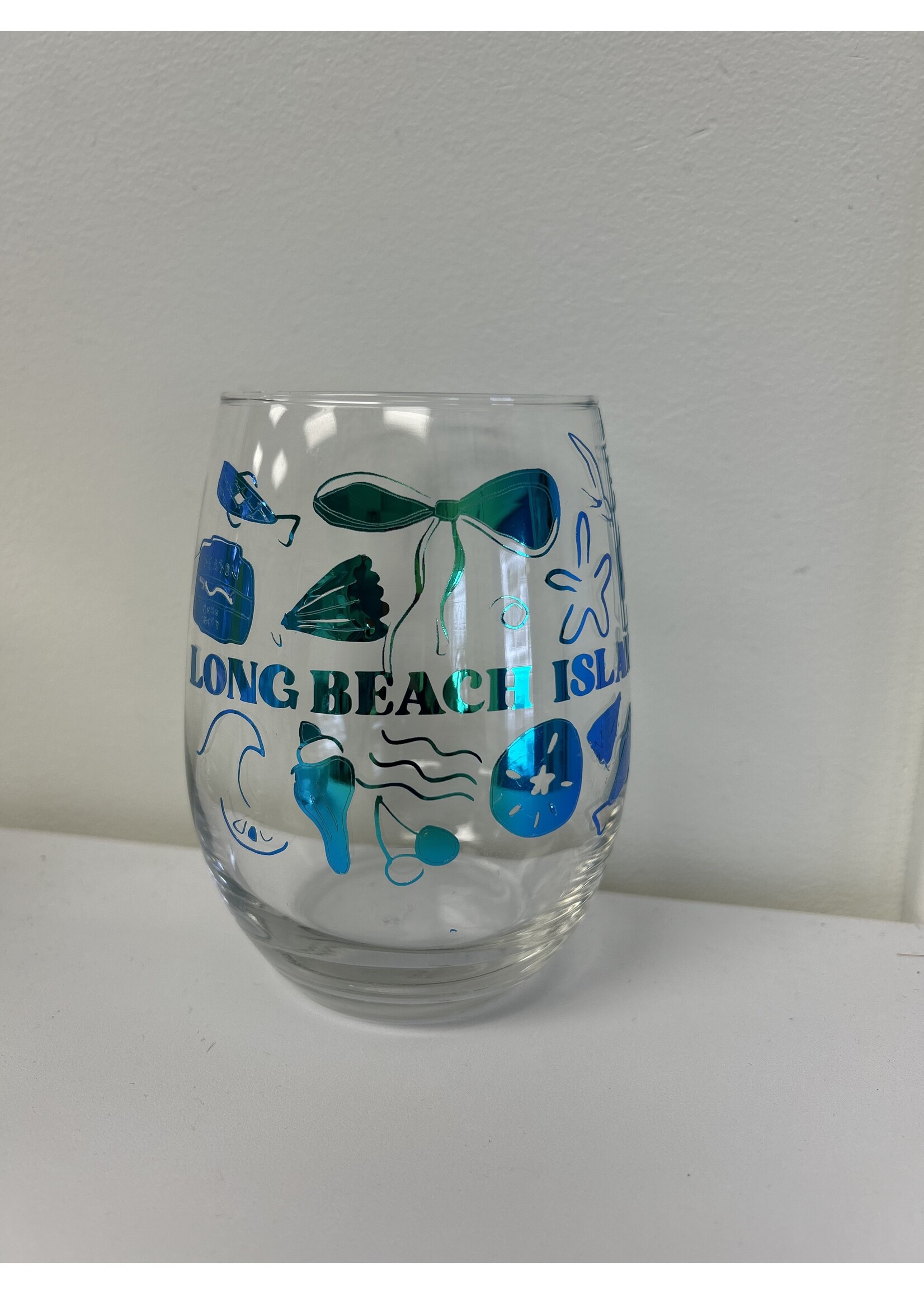 Lindsay Beach LBI Wine Glass