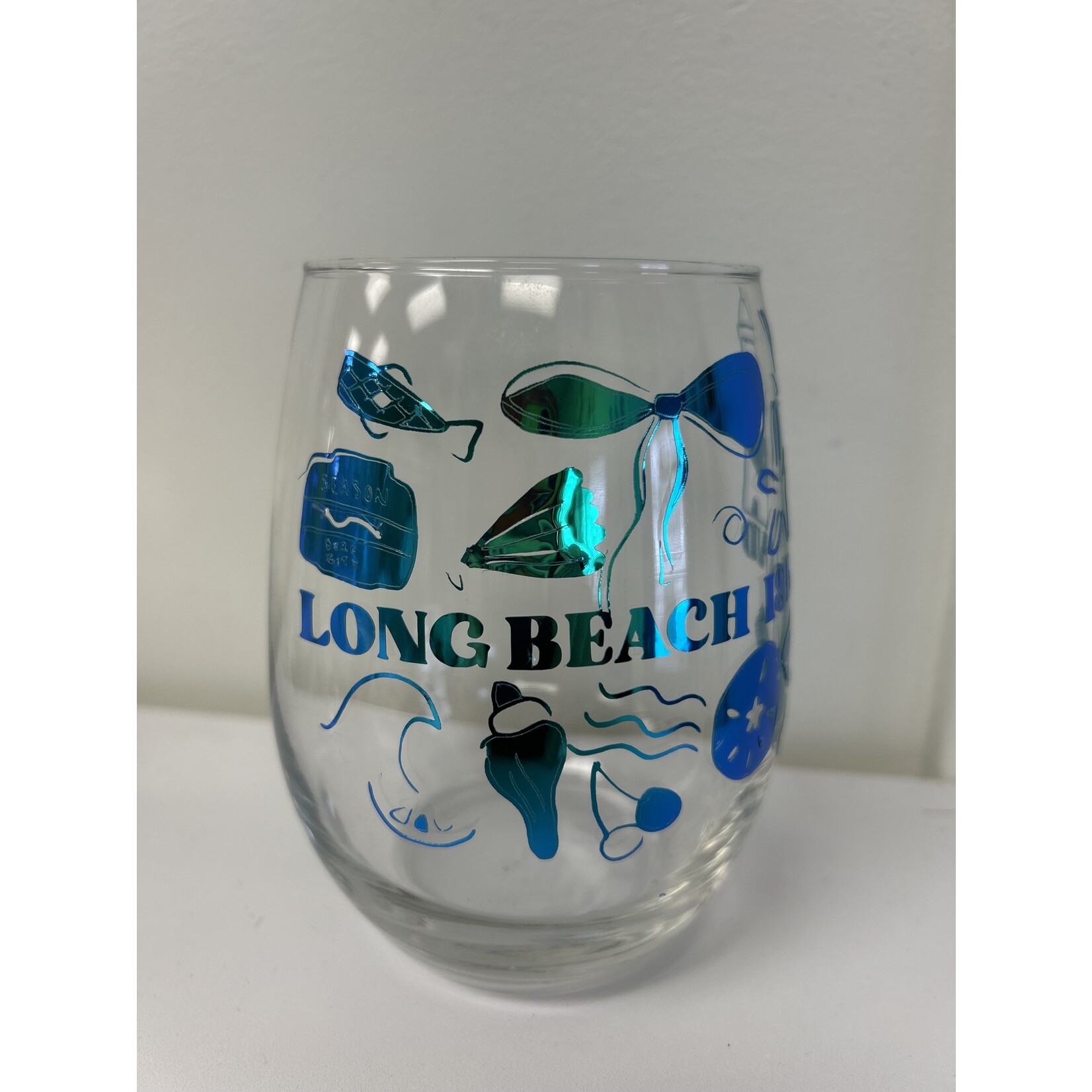 Lindsay Beach LBI Wine Glass