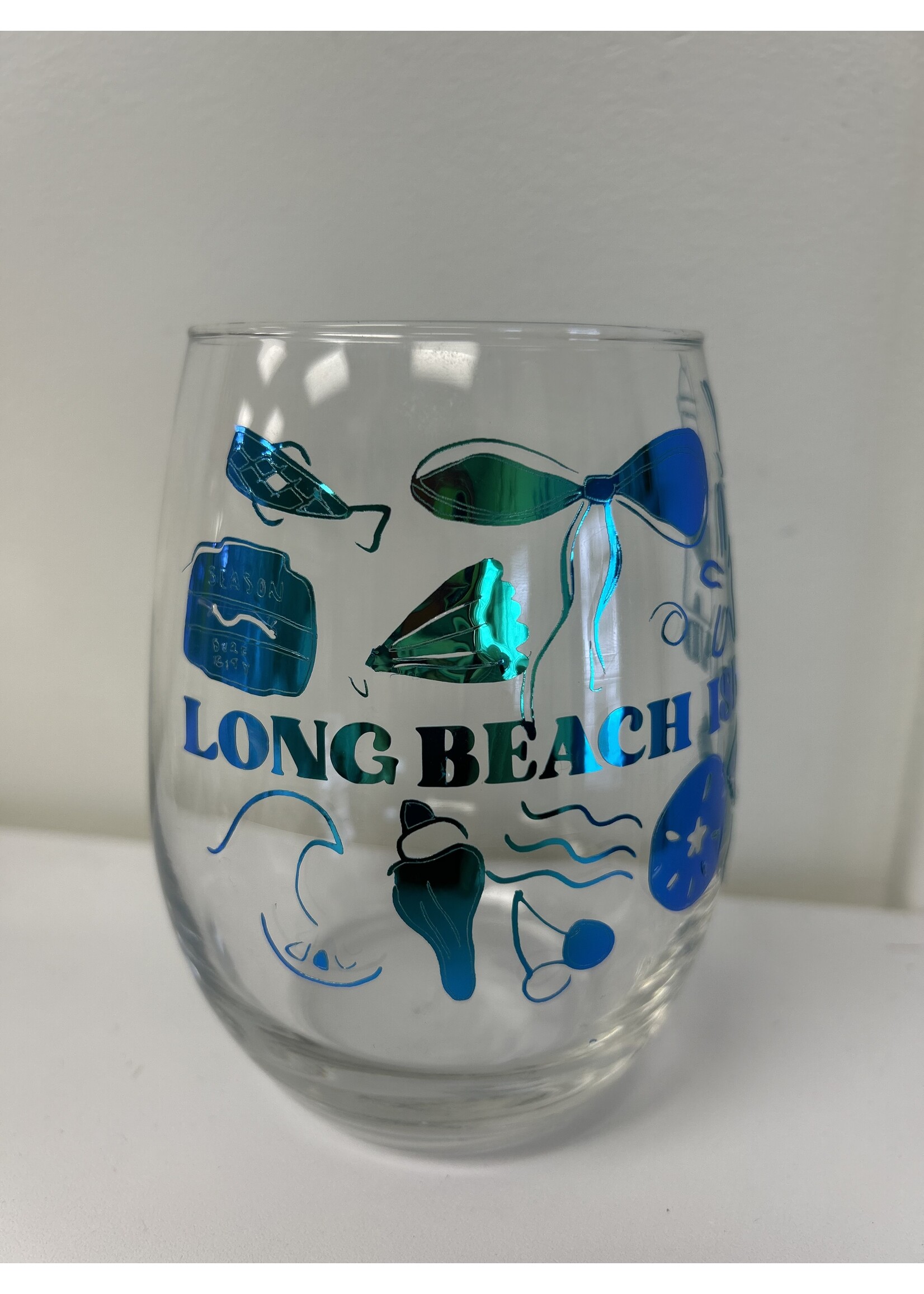 Lindsay Beach LBI Wine Glass