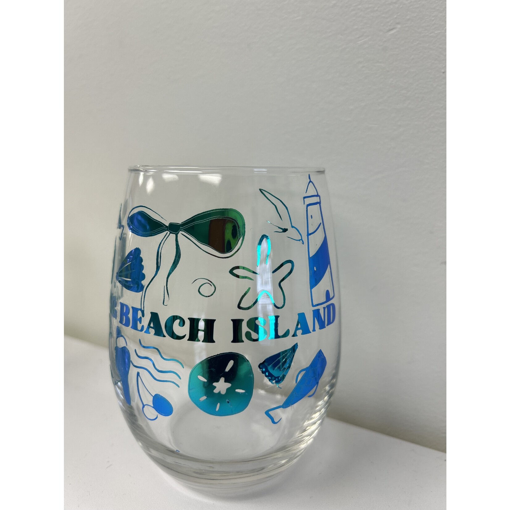 Lindsay Beach LBI Wine Glass