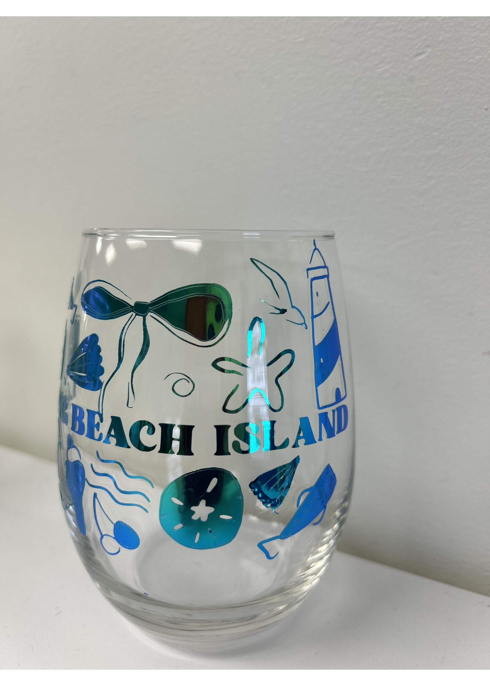 Lindsay Beach LBI Wine Glass