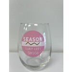 Lindsay SC Beach badge Wine Glass