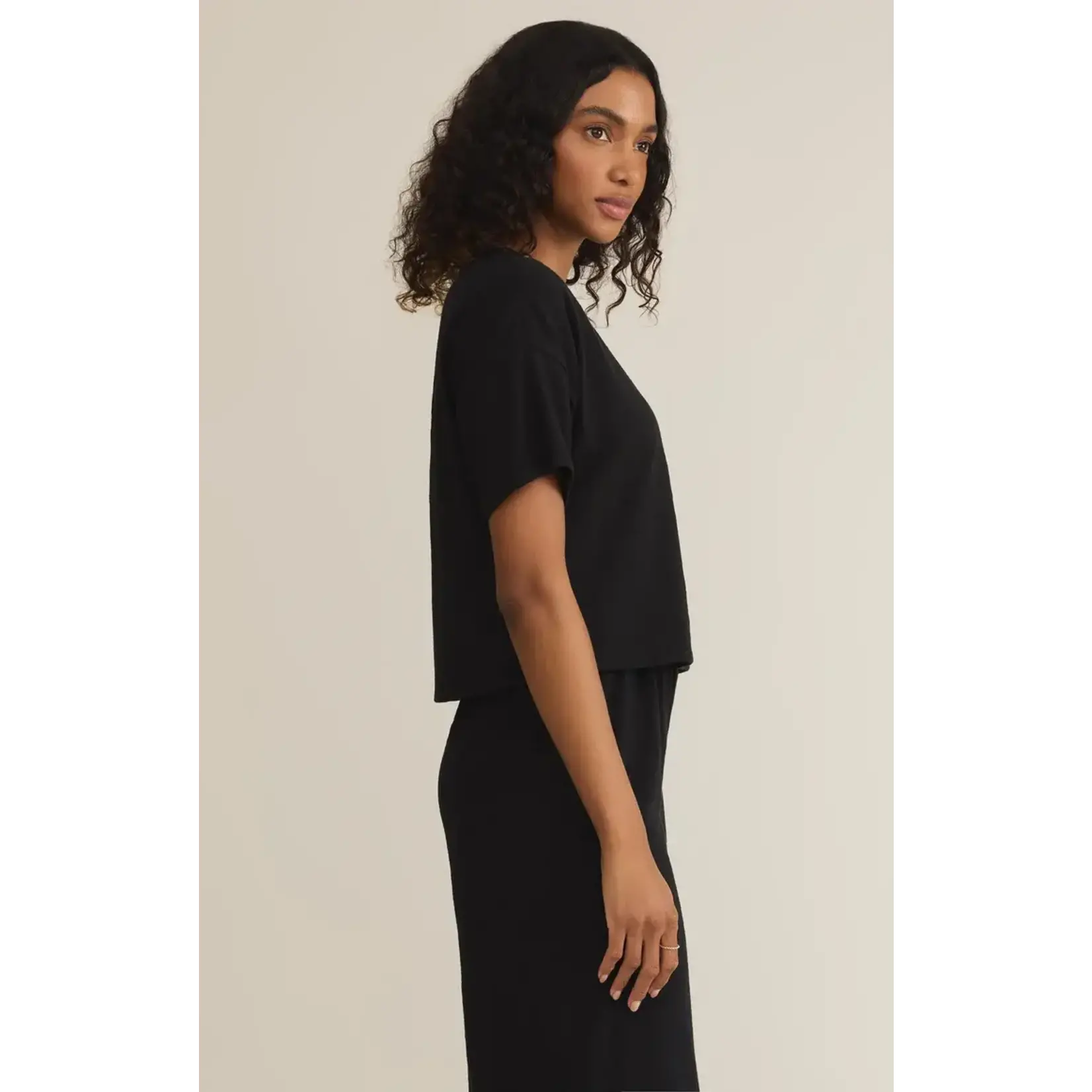 Z Supply Sway Textured Top Black