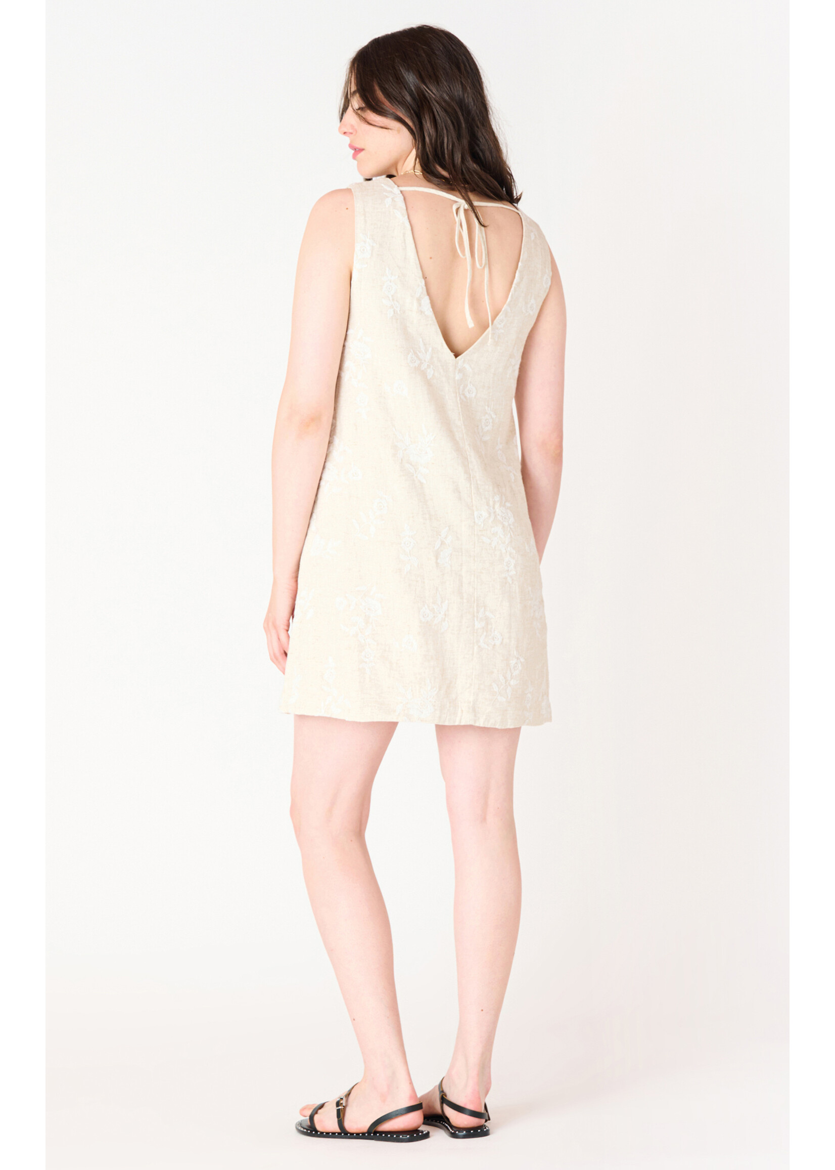 Dex Dex ivory embroidered dress
