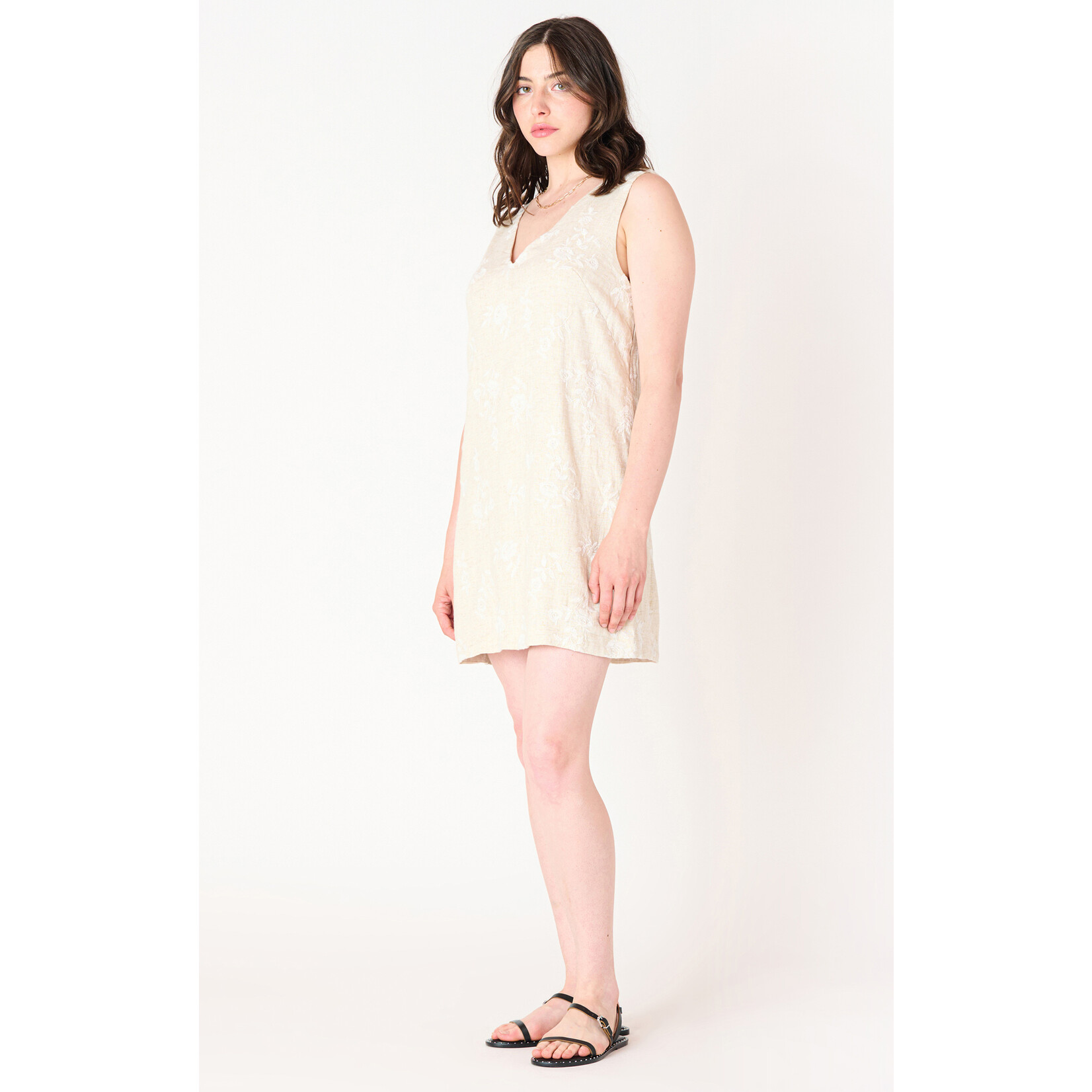 Dex Dex ivory embroidered dress