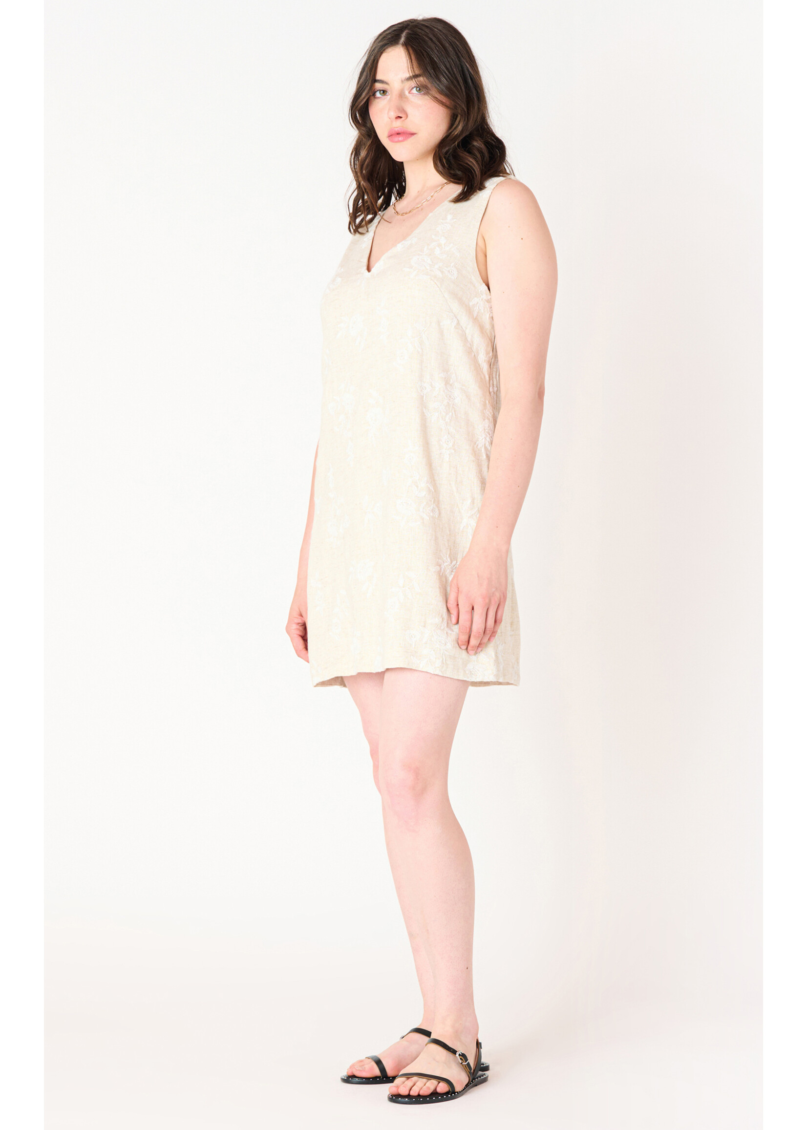Dex Dex ivory embroidered dress