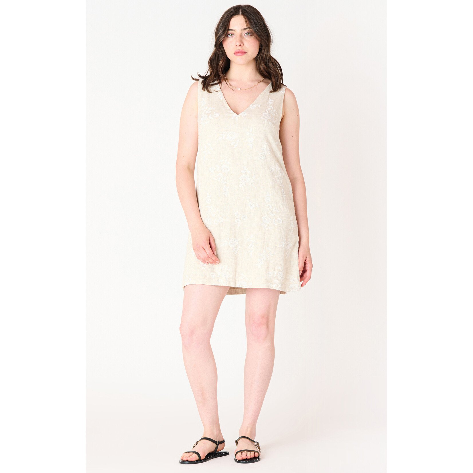 Dex Dex ivory embroidered dress