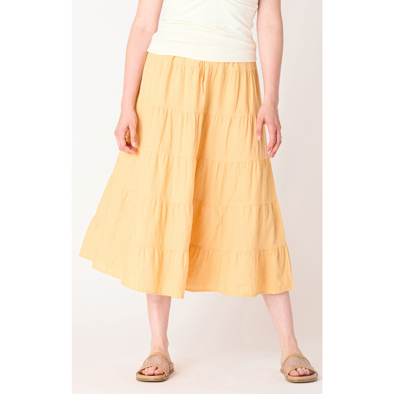 Dex Apricot Tiered Skirt