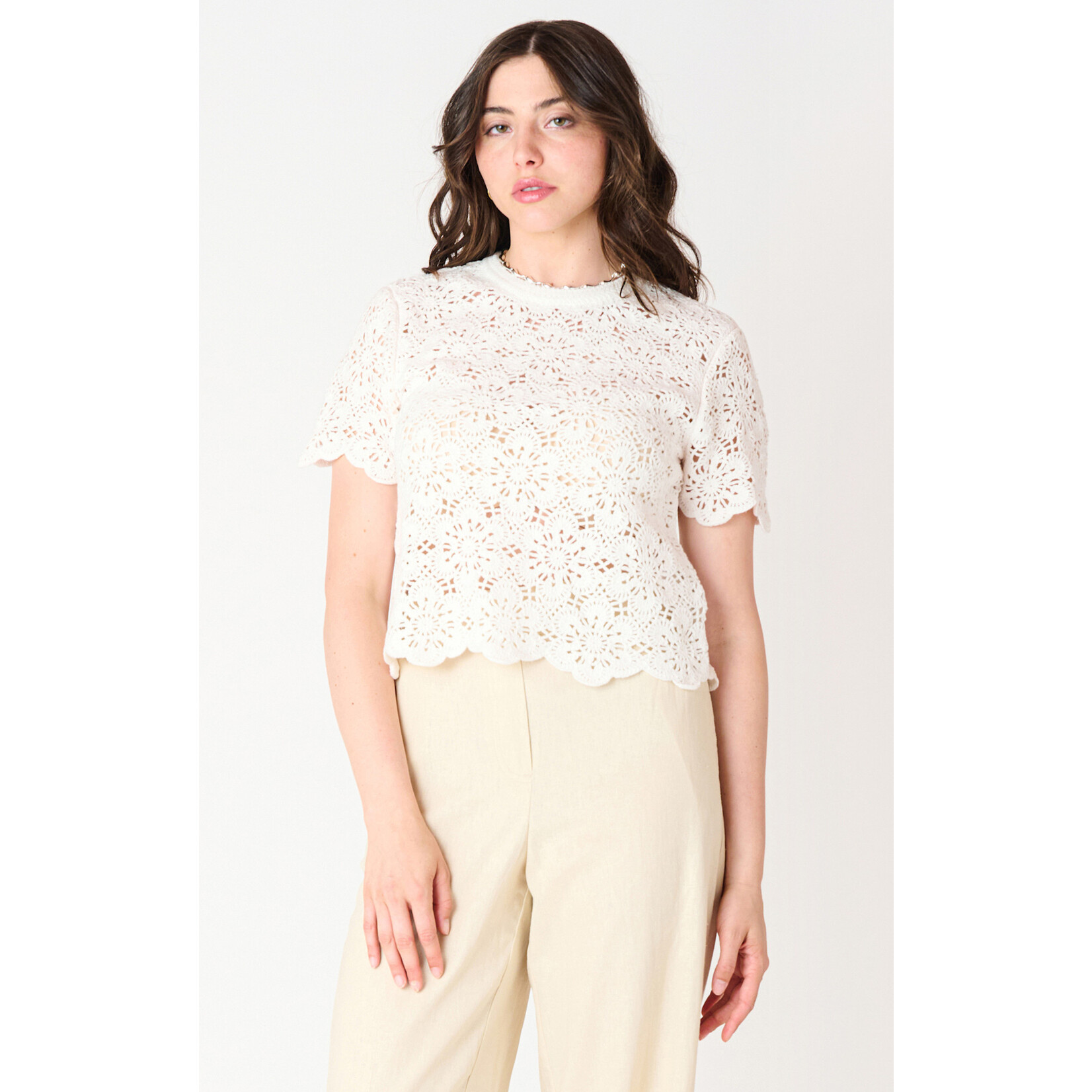 Dex Dex Cream Crochet Top