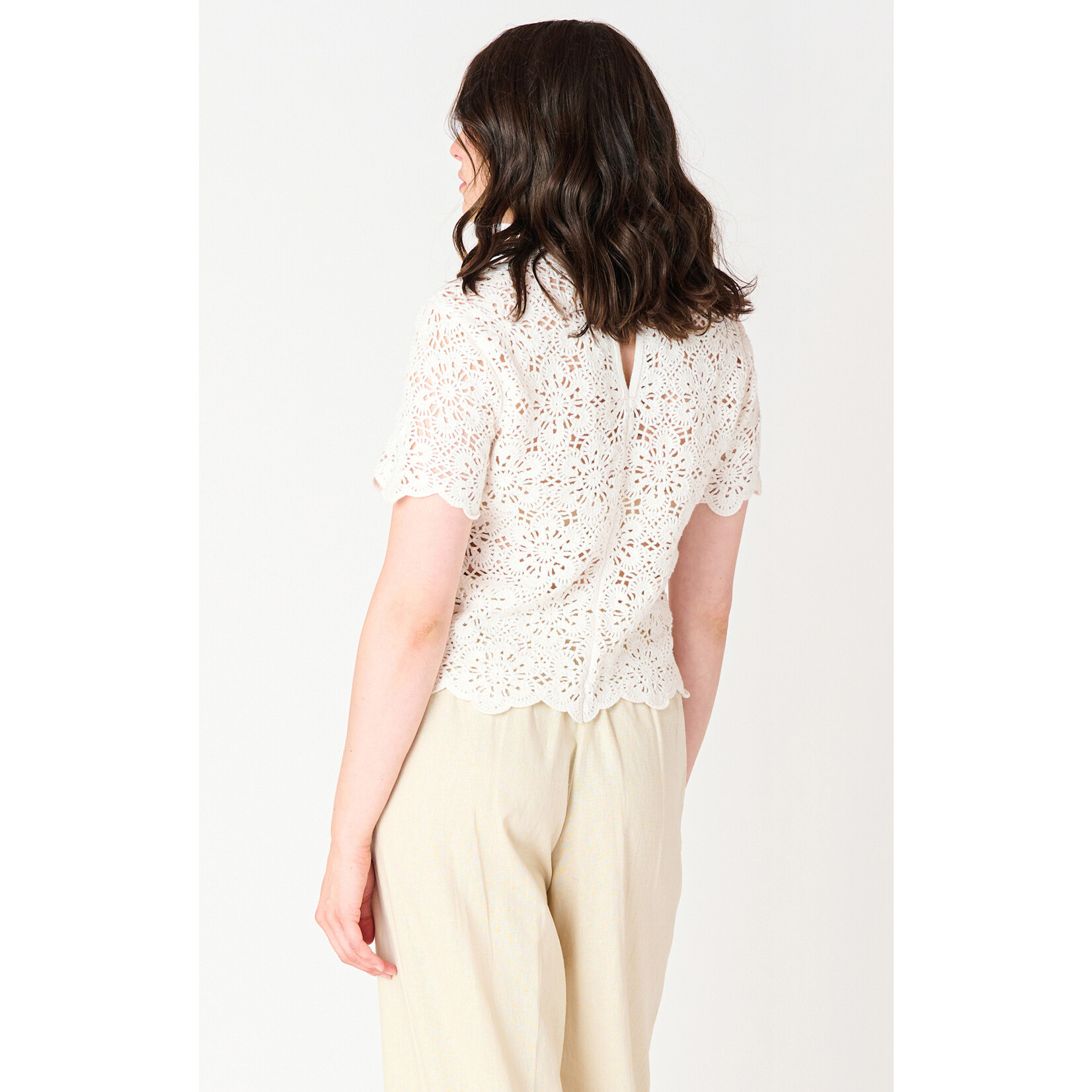 Dex Dex Cream Crochet Top