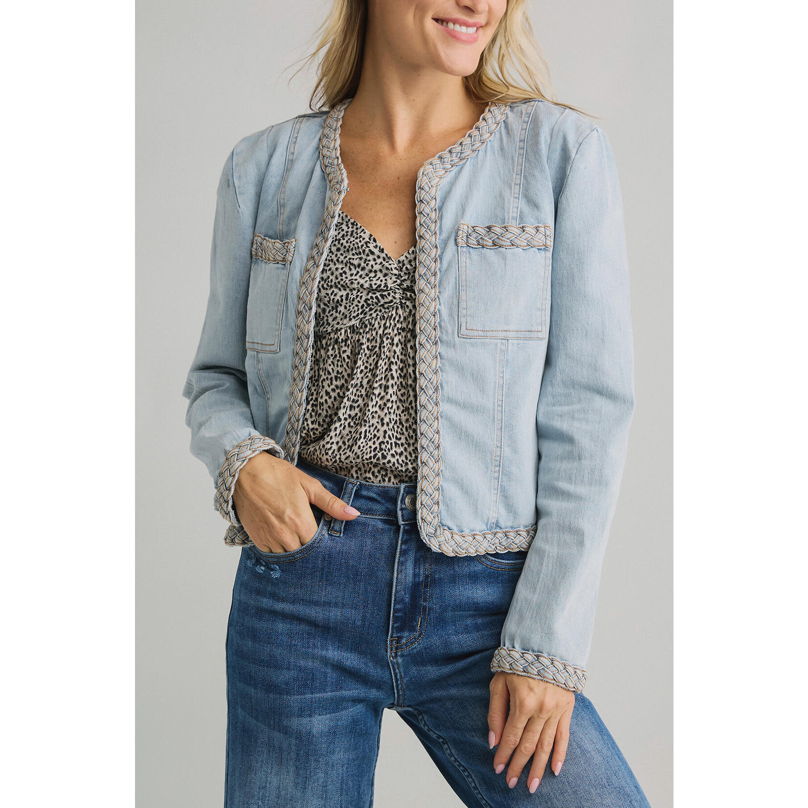Fate Fate Braided Denim Jacket