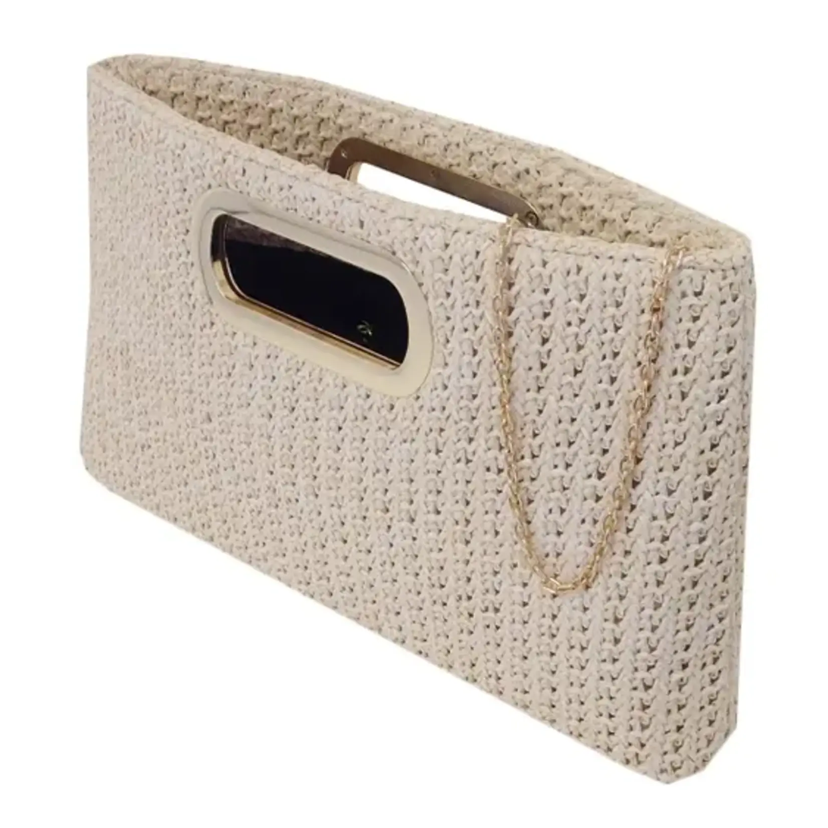 JNB Top Handle Straw Clutch