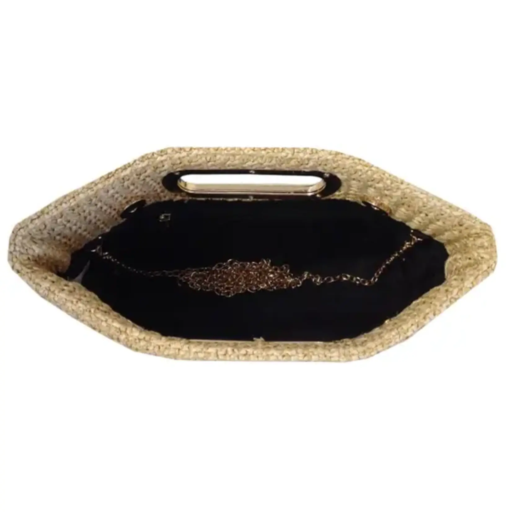 JNB Top Handle Straw Clutch