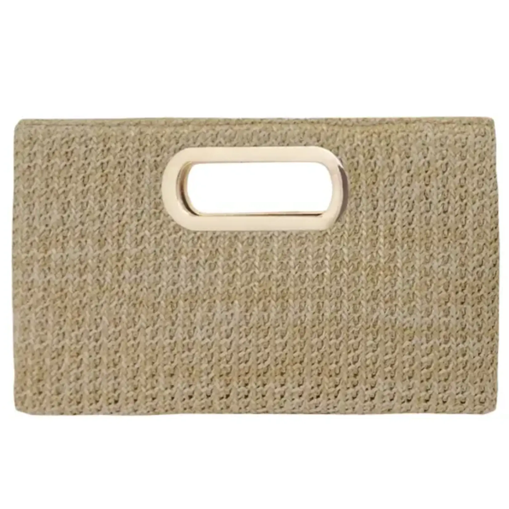 JNB Top Handle Straw Clutch