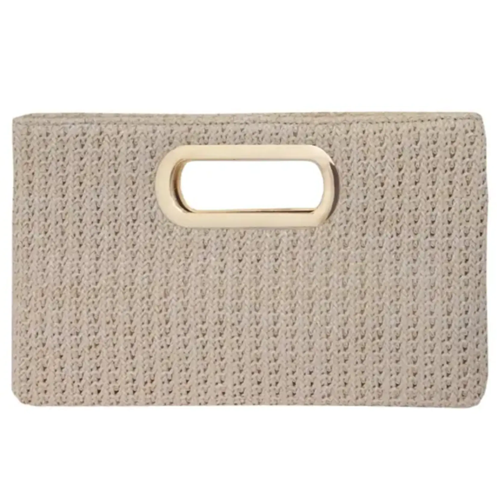 JNB Top Handle Straw Clutch
