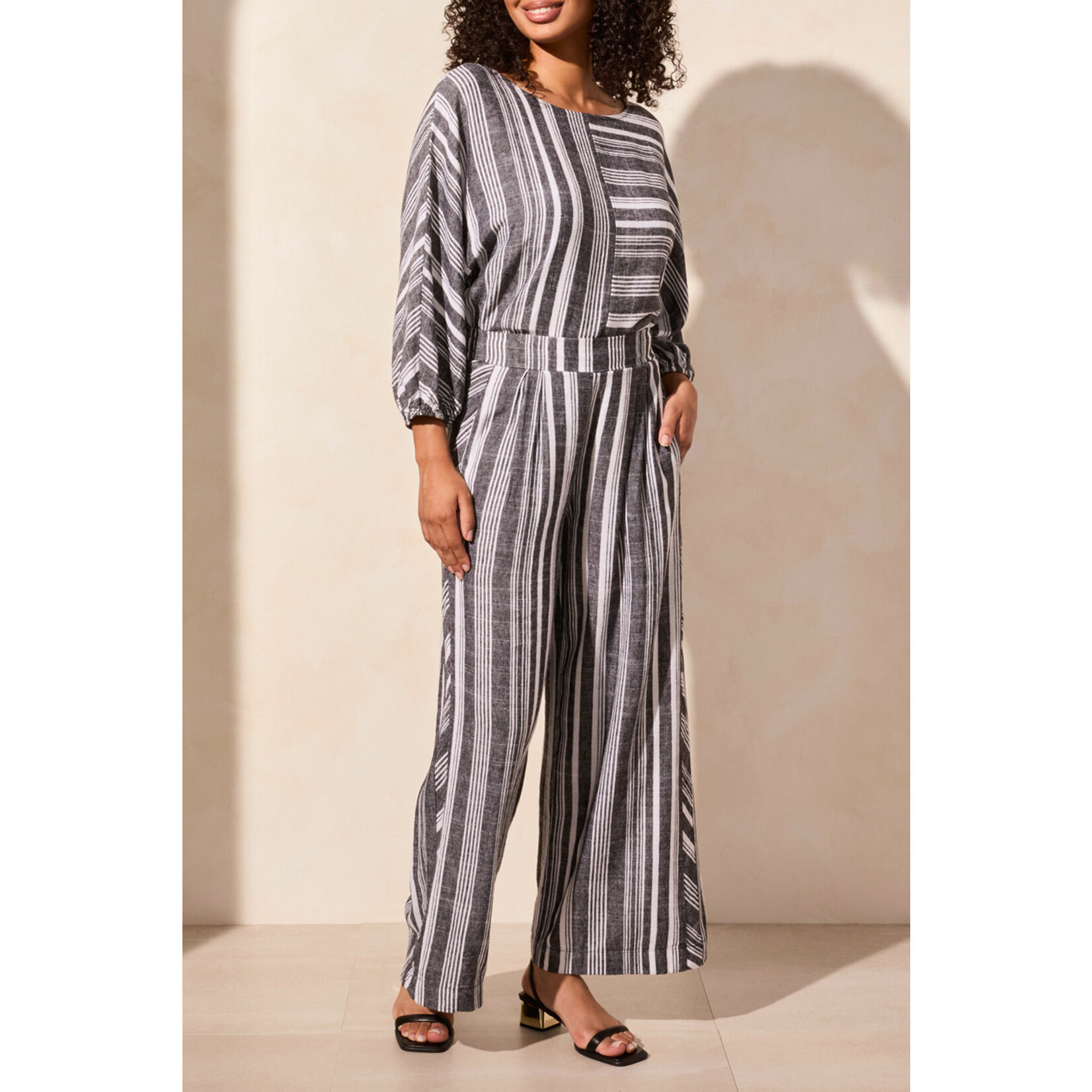 Tribal T Black Striped Pant