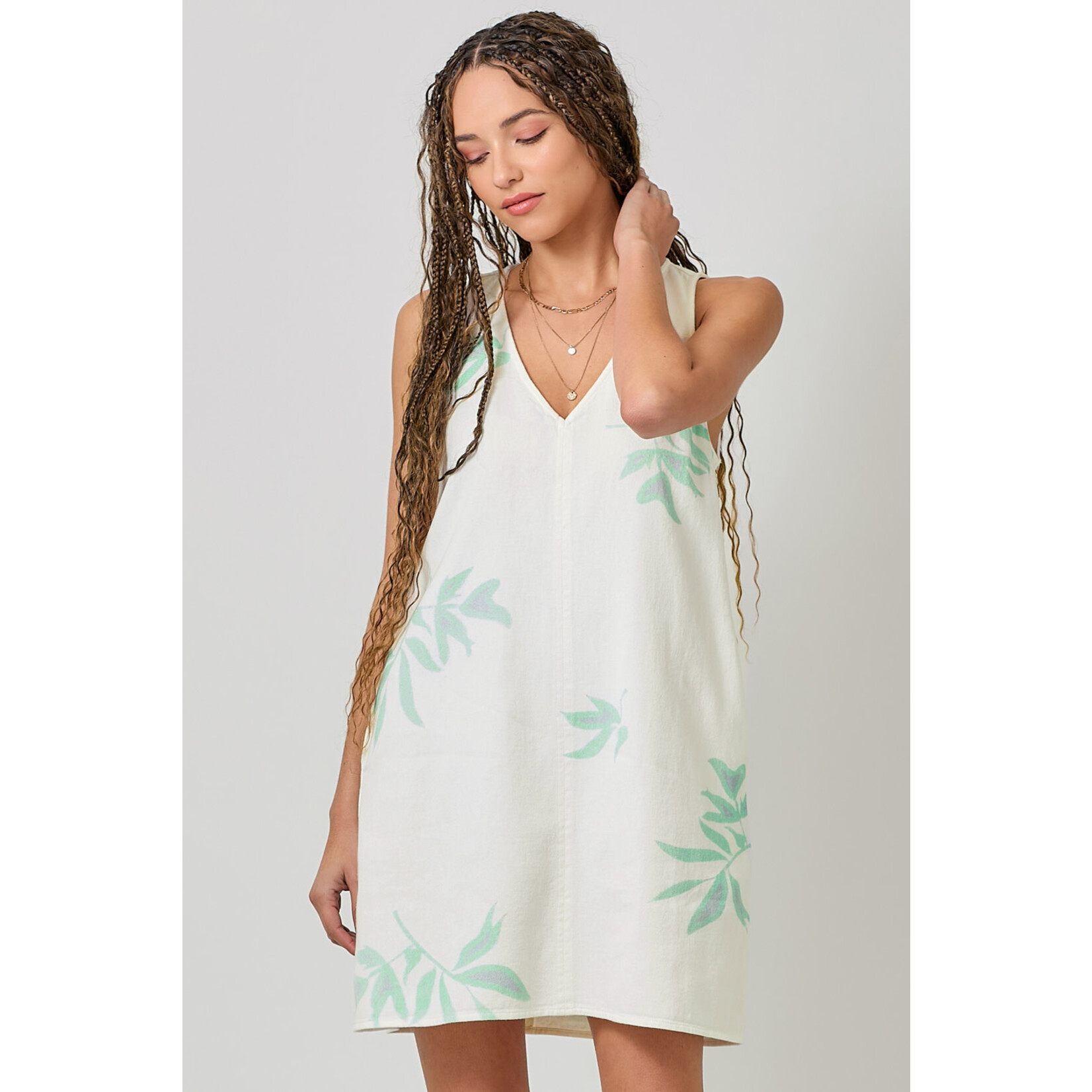 Mystree Mst Floral Denim Dress