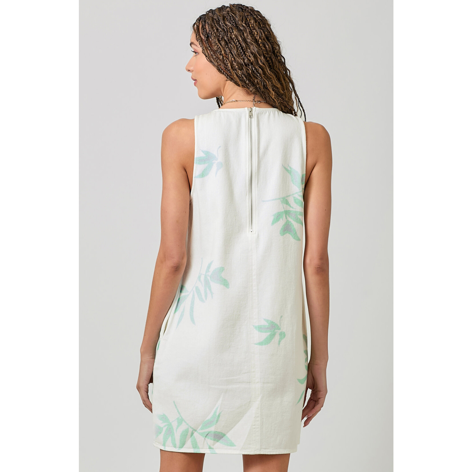 Mystree Mst Floral Denim Dress