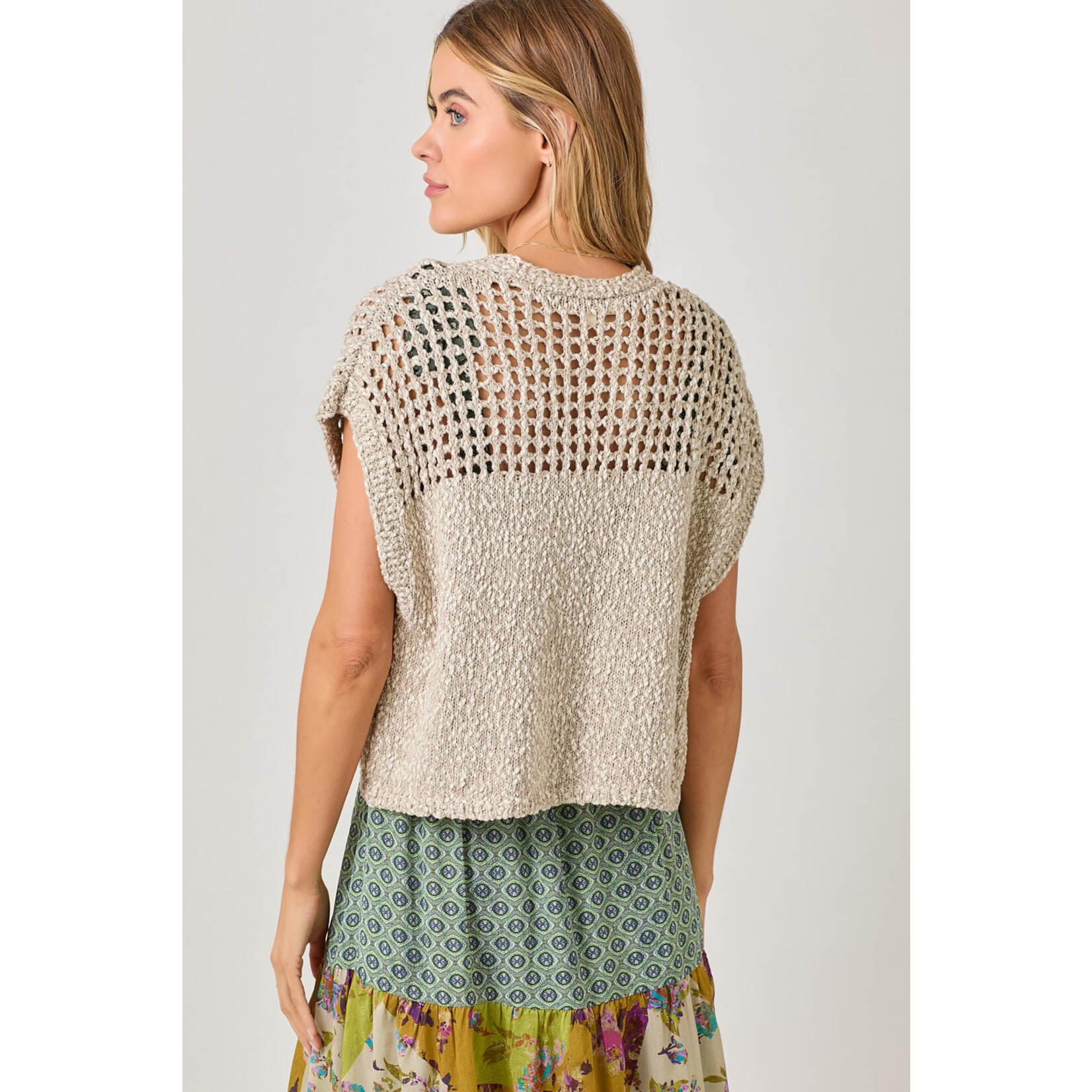Mystree Mst Open Knit Cardi