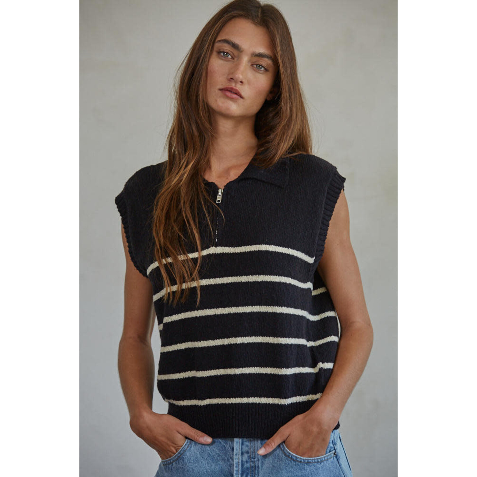By together Bt Black Stripe Top
