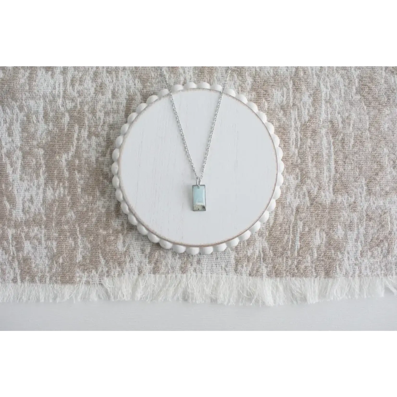 Sandy Beach SB REctangle LBI Sand Necklace
