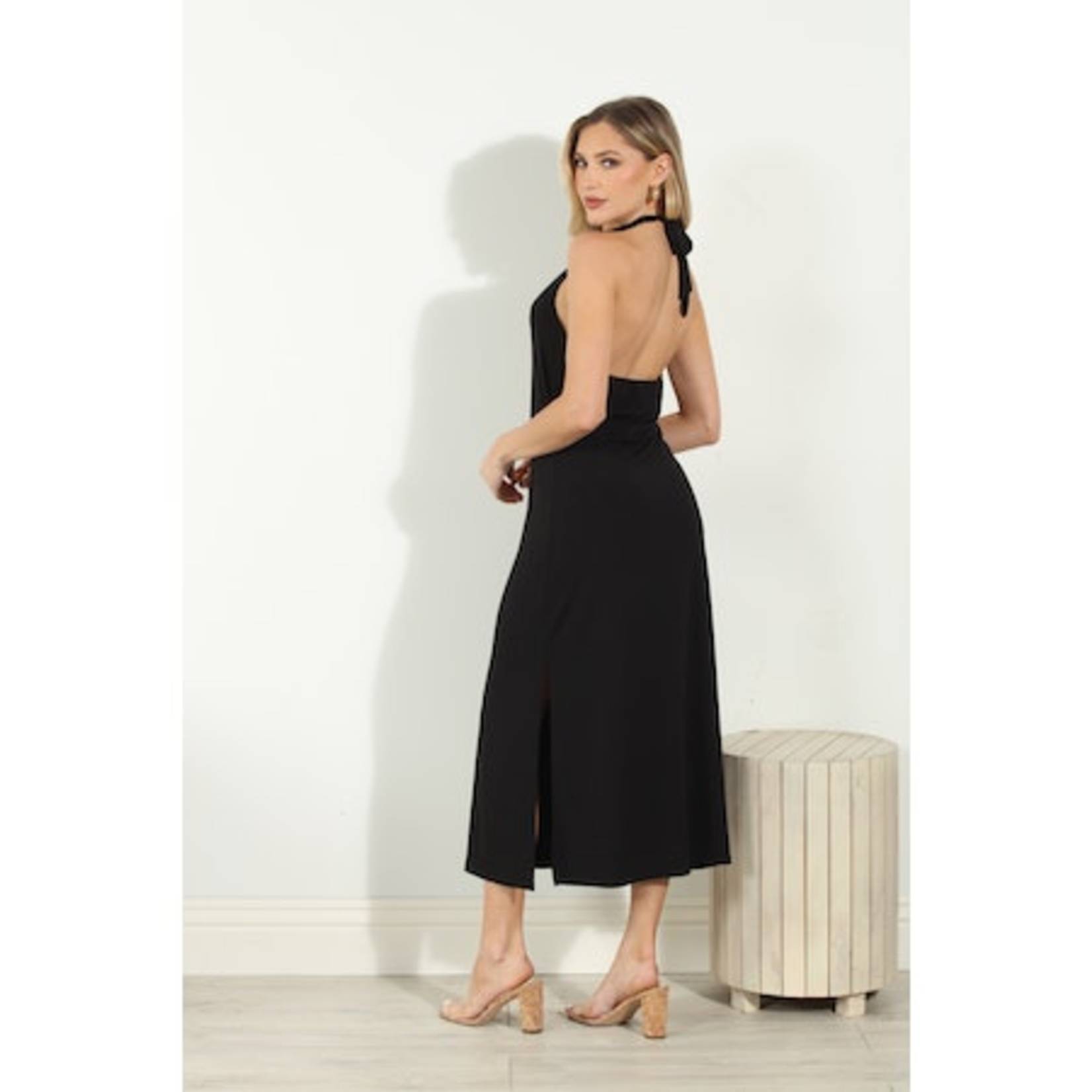 Veronica M VM Halter Midi Dress