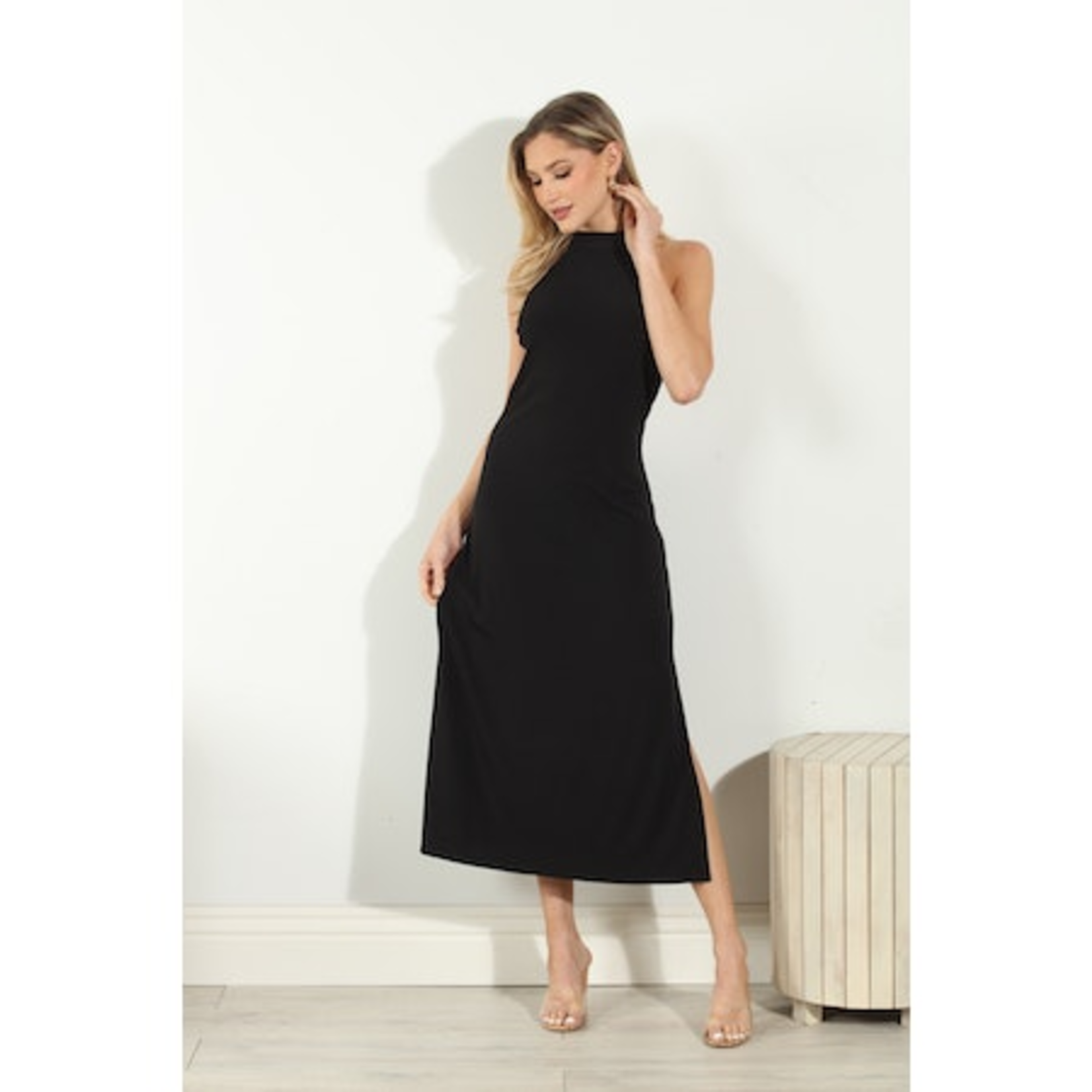Veronica M VM Halter Midi Dress
