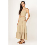 Dex Textured Pull on Midi Skirt