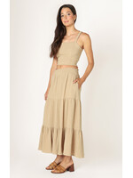 Dex Textured Pull on Midi Skirt