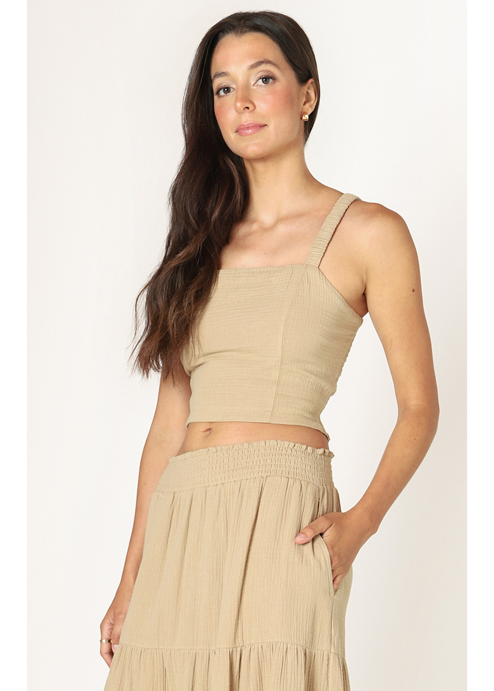 Dex Smocked Textured Tank