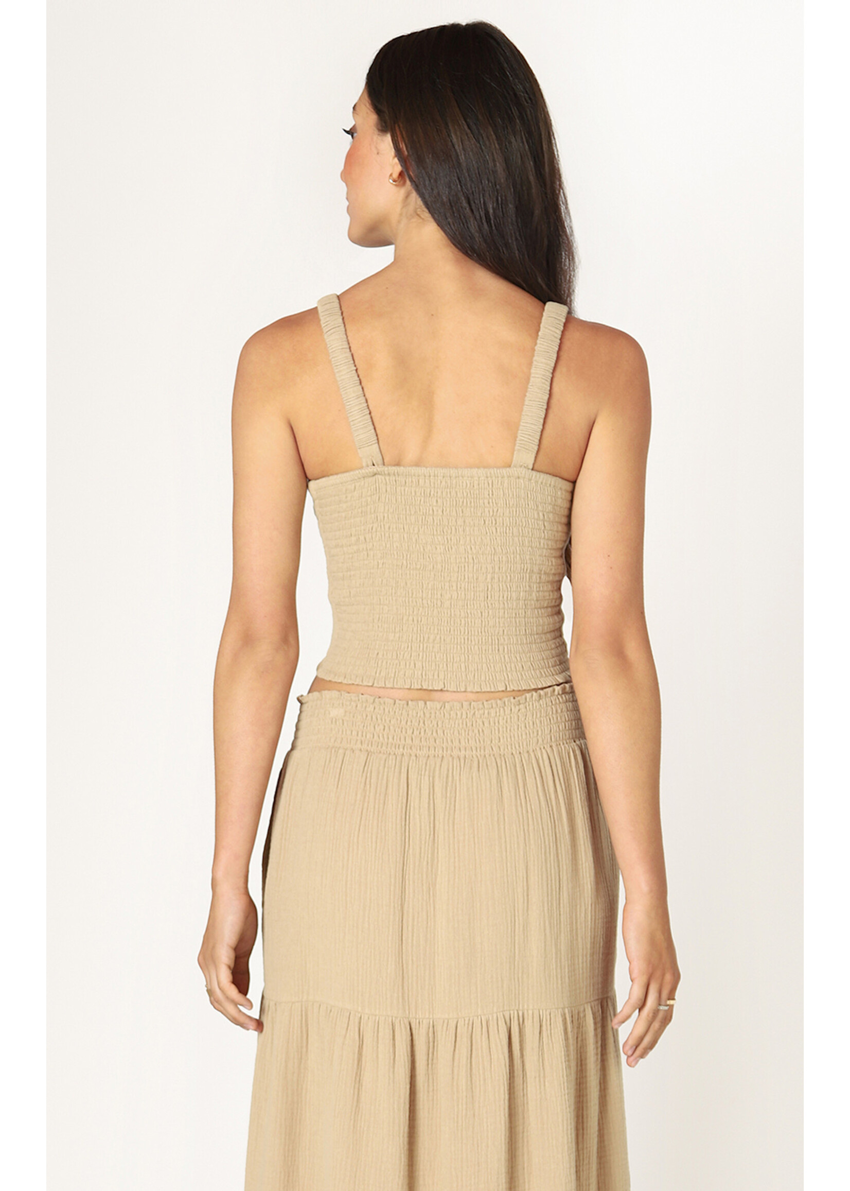 Dex Smocked Textured Tank