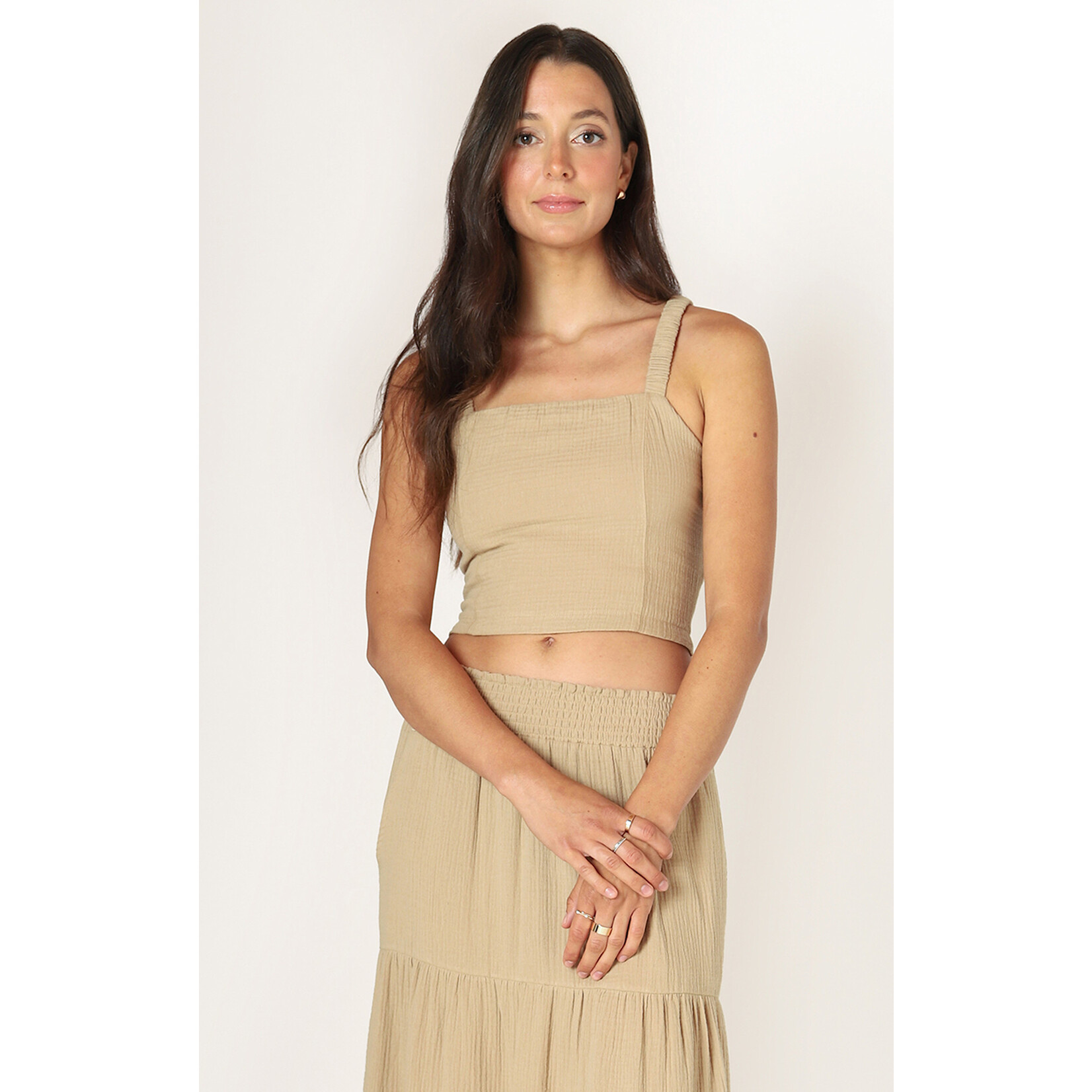 Dex Smocked Textured Tank