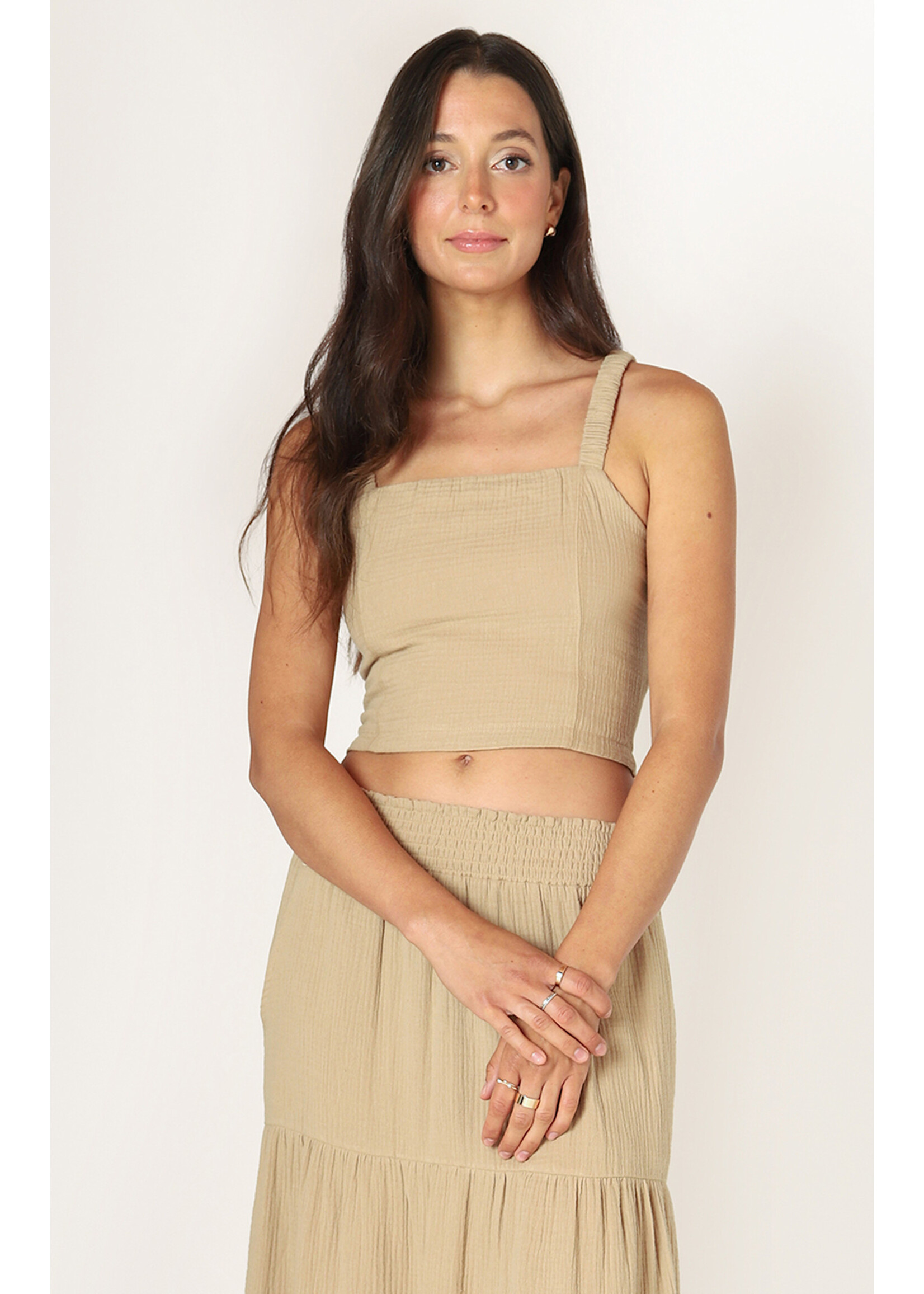 Dex Smocked Textured Tank