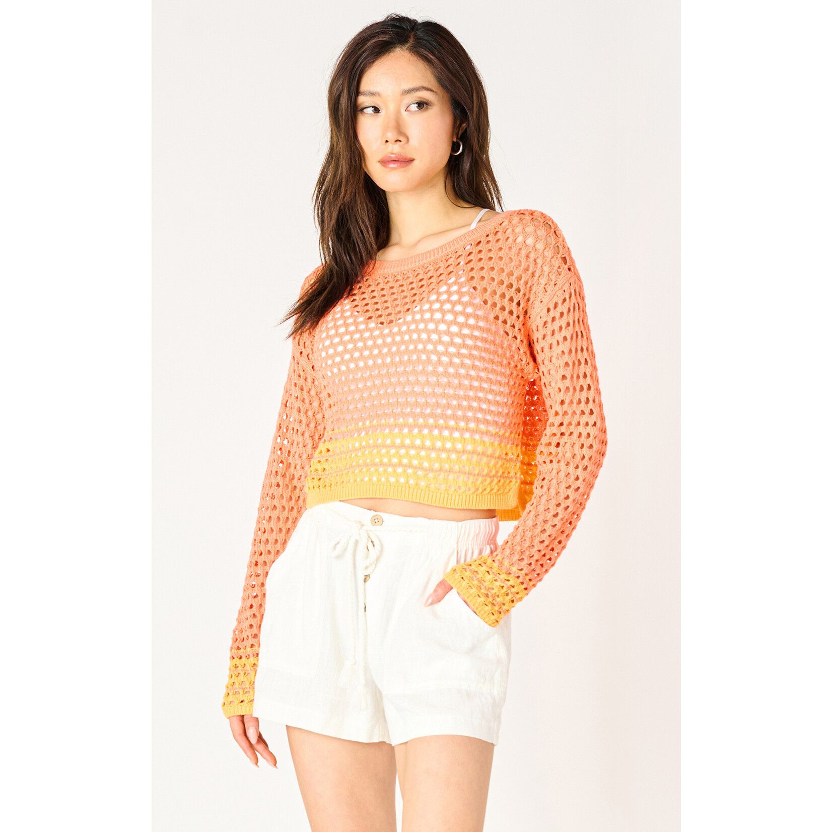 Dex Orange Crochet Sweater