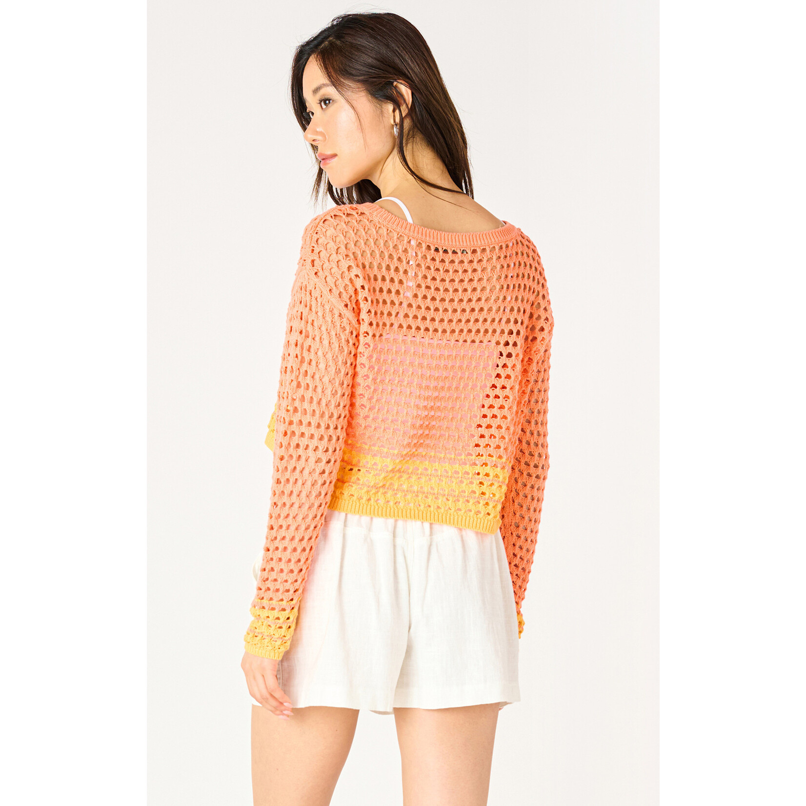 Dex Orange Crochet Sweater