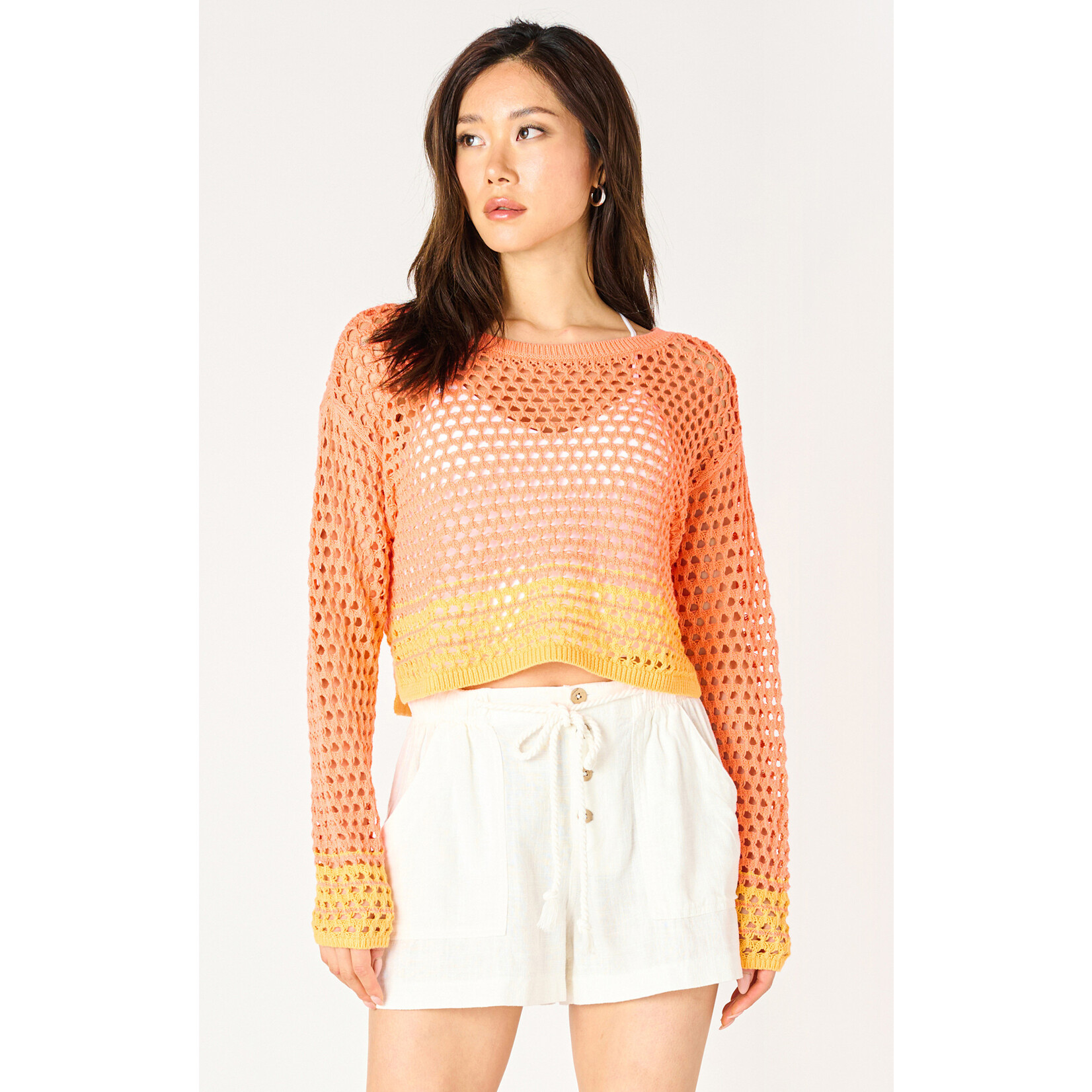 Dex Orange Crochet Sweater